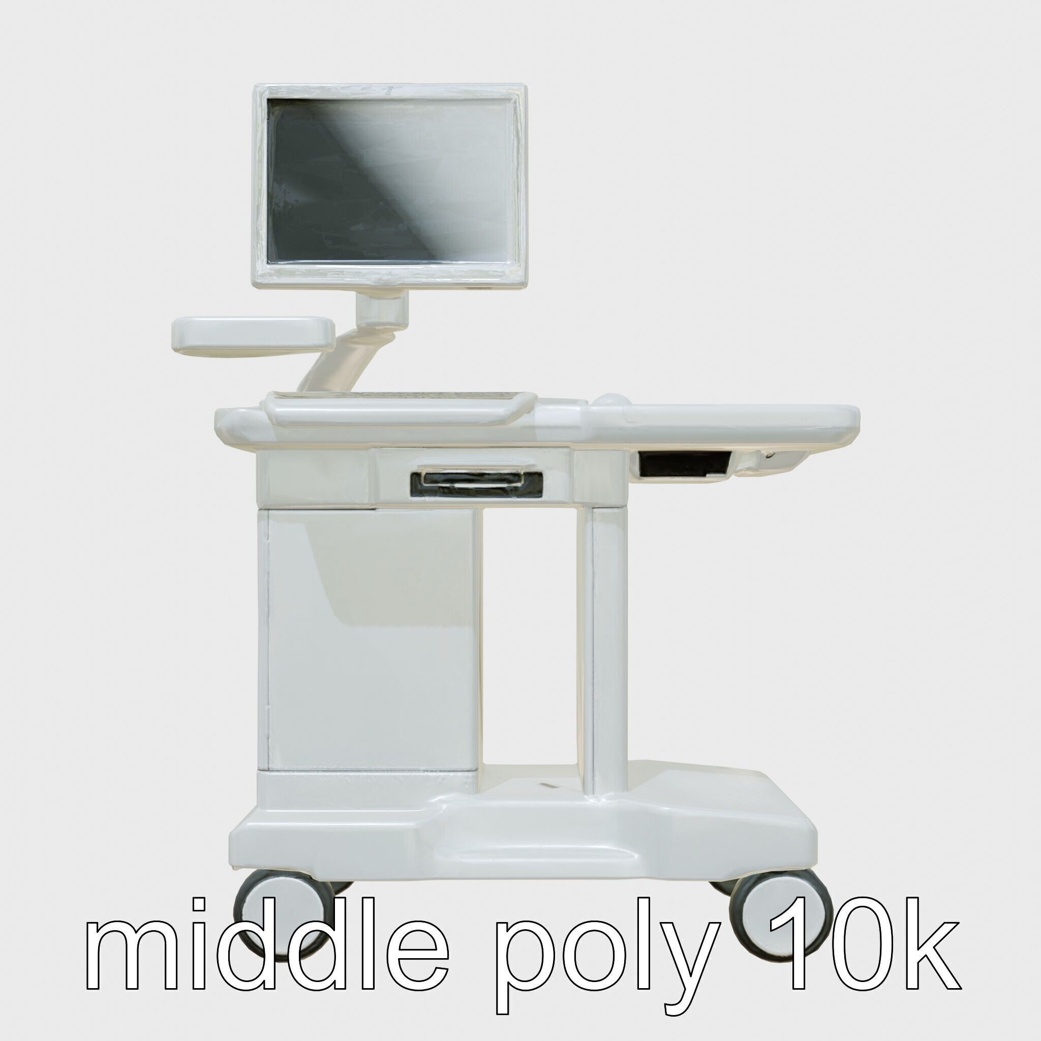Healthcare Imaging Trolley with Swivel Screen Low-poly 3D model_14