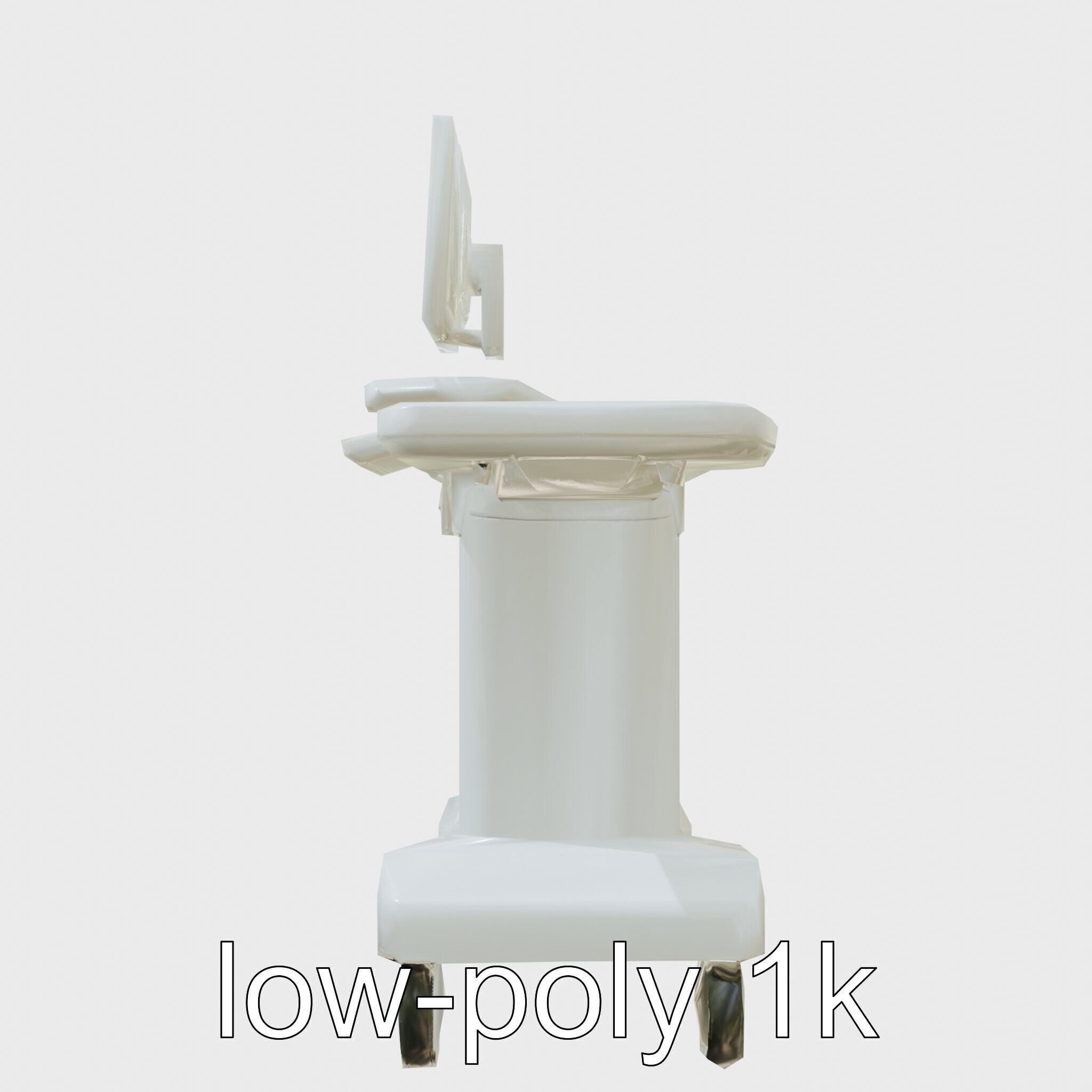 Healthcare Imaging Trolley with Swivel Screen Low-poly 3D model_7