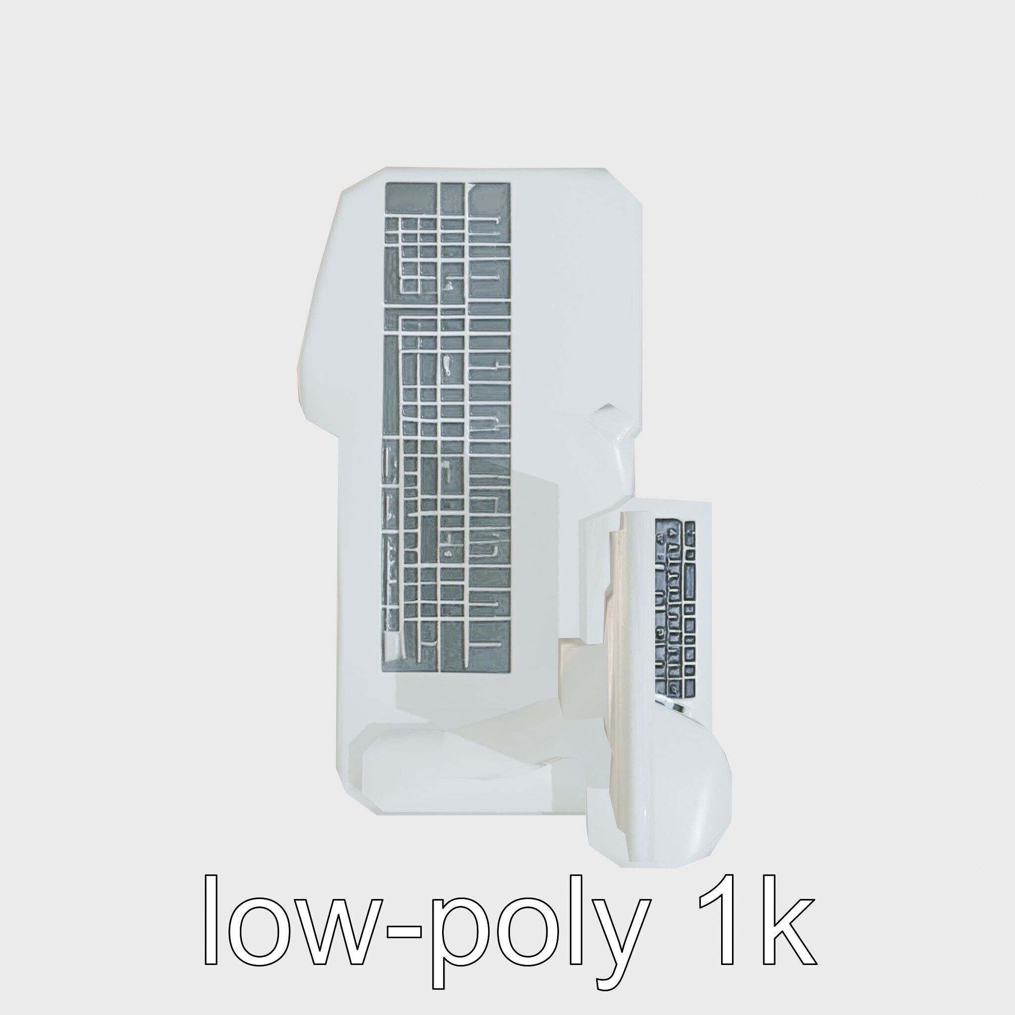 Healthcare Imaging Trolley with Swivel Screen Low-poly 3D model_17