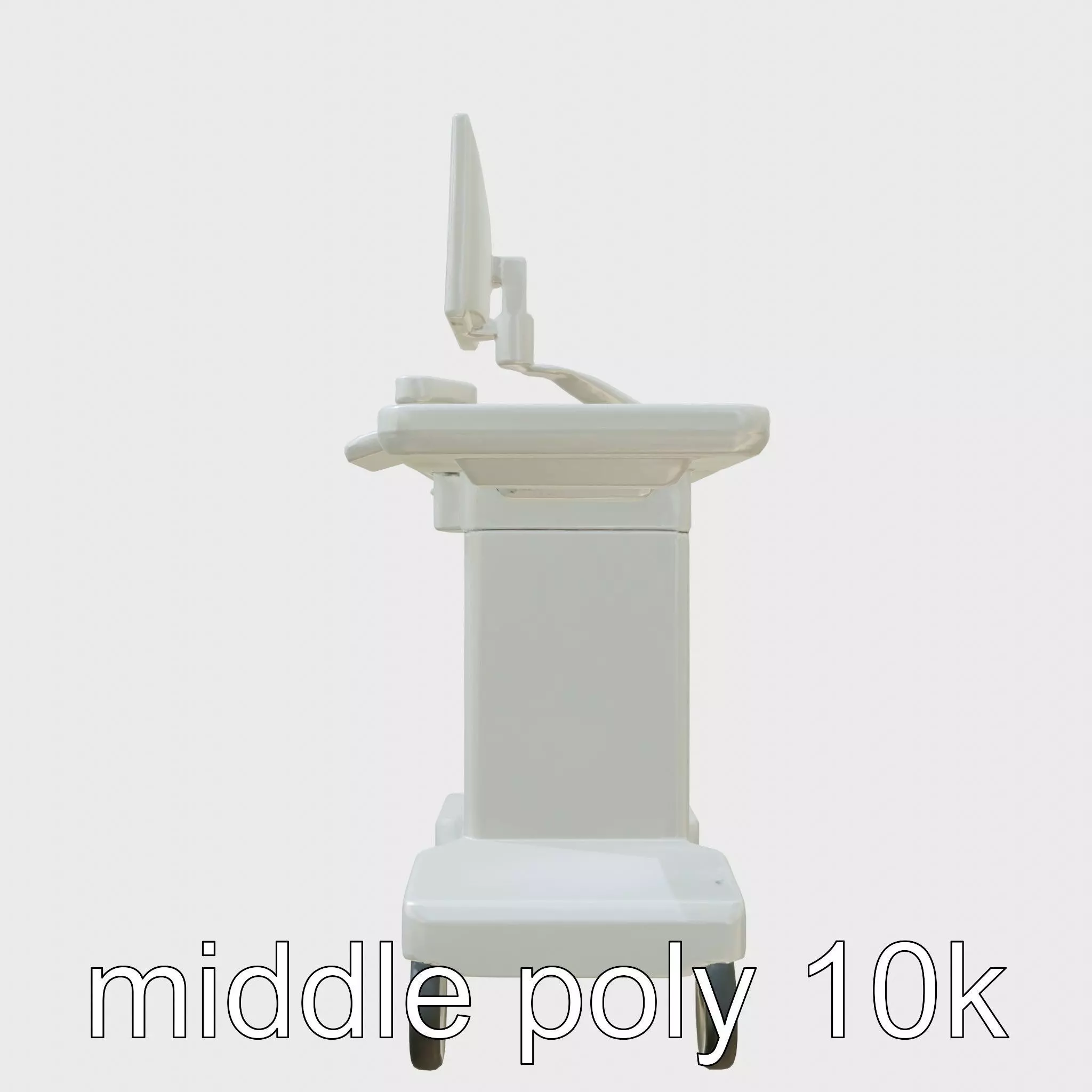 Healthcare Imaging Trolley with Swivel Screen Low-poly 3D model_0