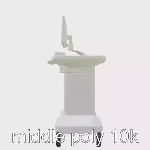 Healthcare Imaging Trolley with Swivel Screen Low-poly 3D model