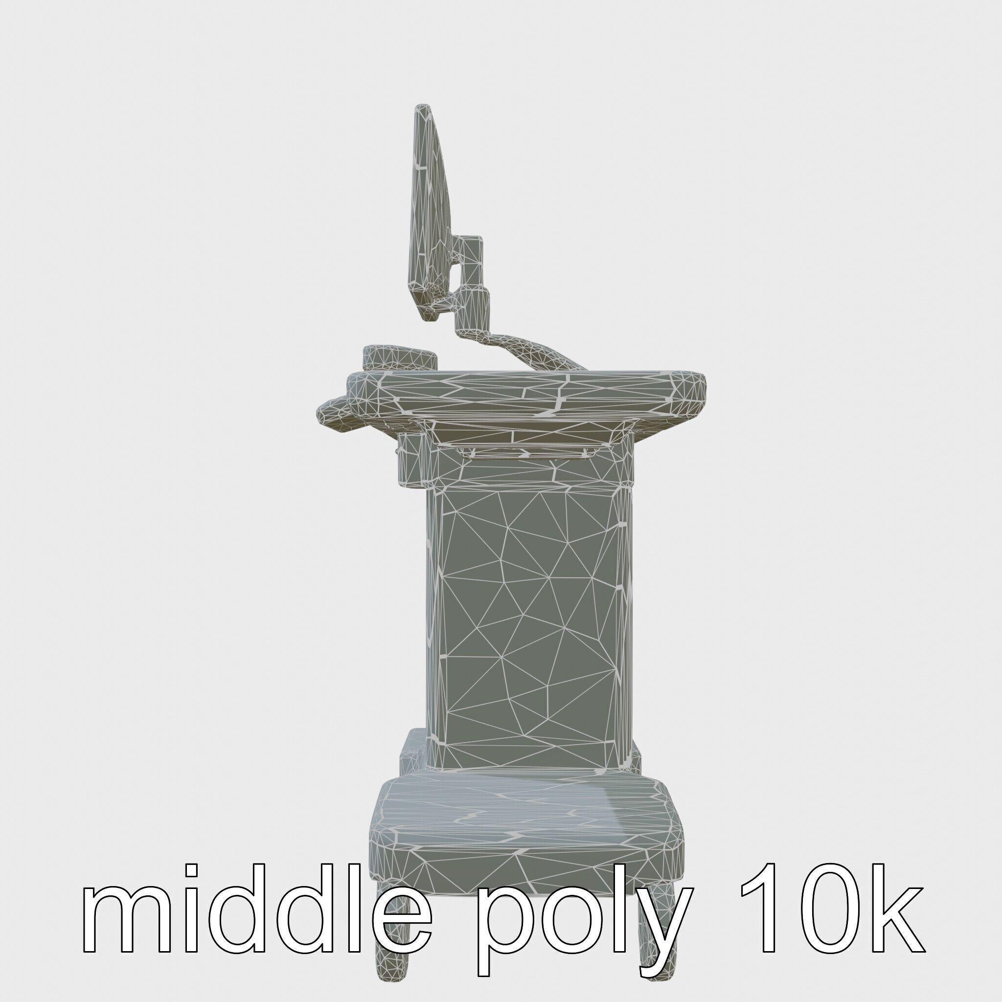 Healthcare Imaging Trolley with Swivel Screen Low-poly 3D model_9