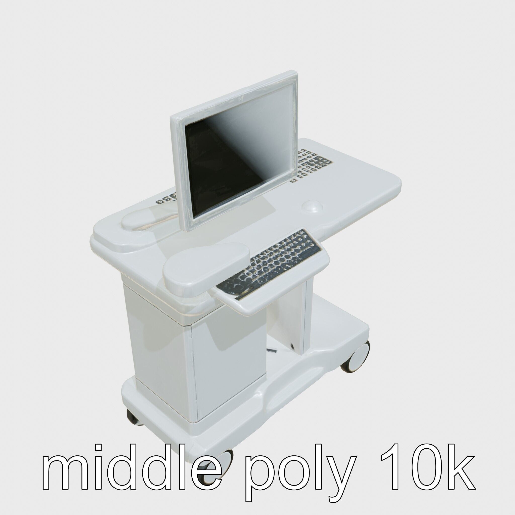 Healthcare Imaging Trolley with Swivel Screen Low-poly 3D model_12
