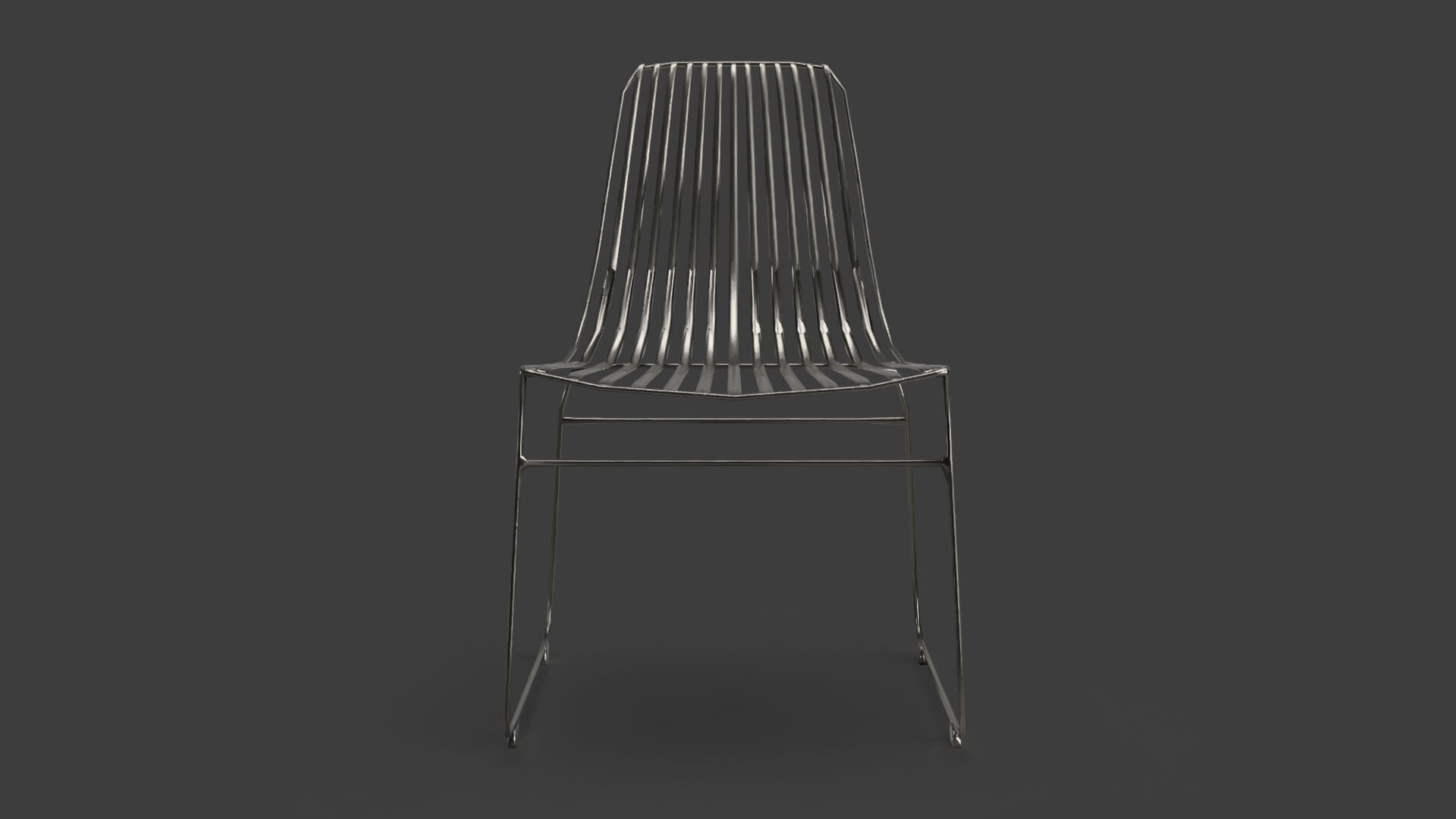 Metal Chair Low-poly 3D model_1