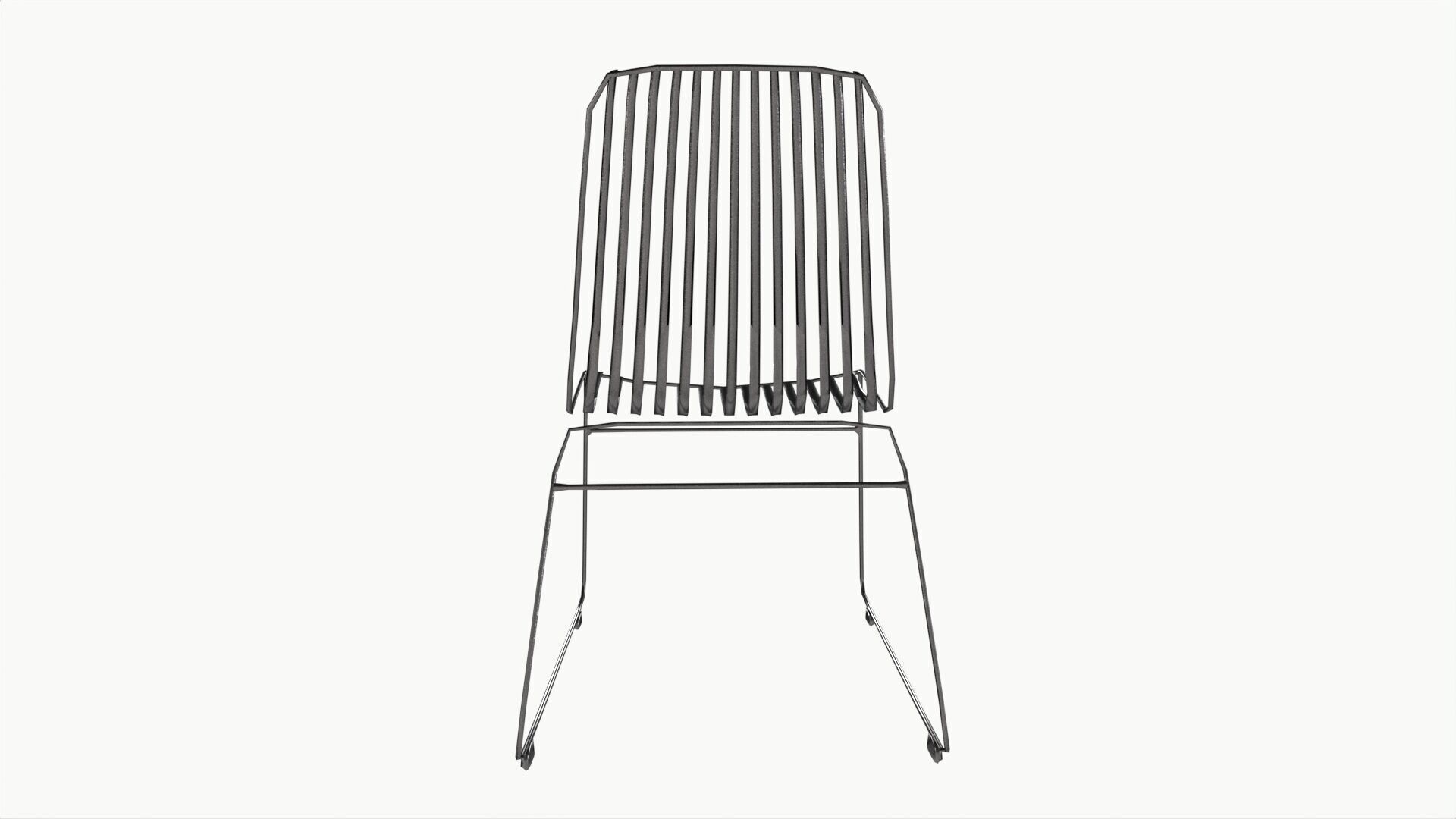 Metal Chair Low-poly 3D model_5
