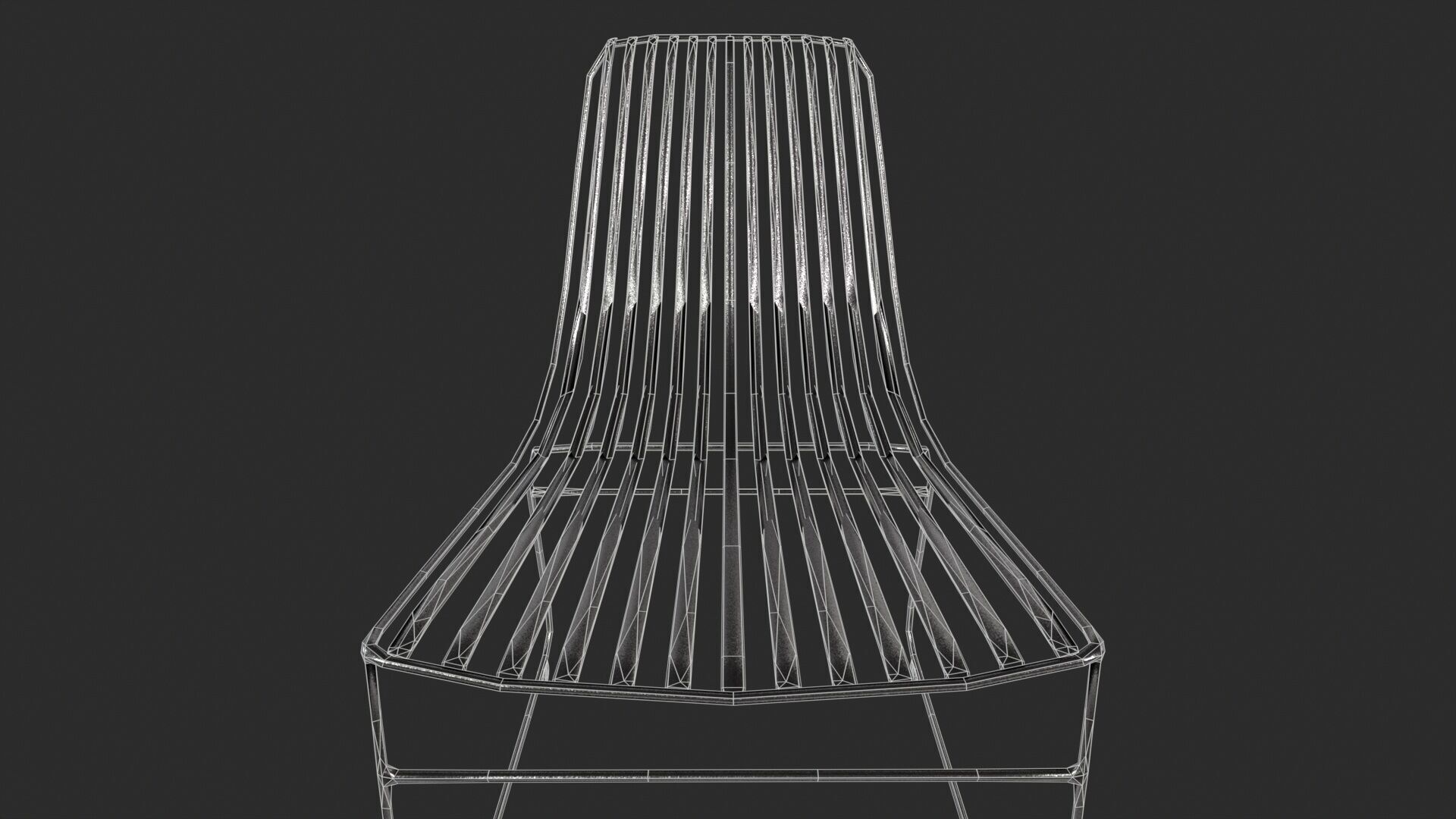 Metal Chair Low-poly 3D model_9