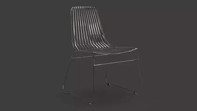 Metal Chair Low-poly 3D model