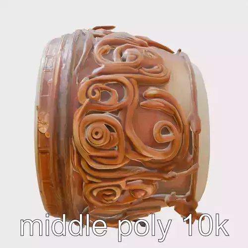 AfroCaribbean Wooden Carved Drum Model