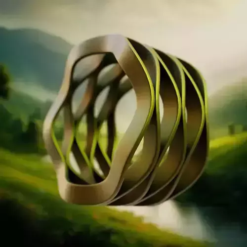Organic Wave Ring - Multi-Band Sculptural Jewelry 3D Print 25