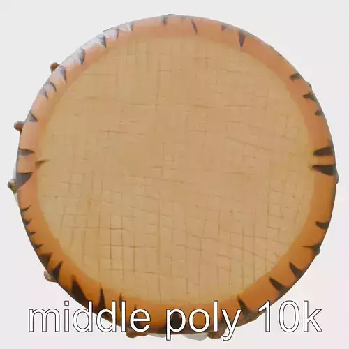 Traditional Rhythmic Drum with Realistic Skin Drum Head Low-poly 3D model