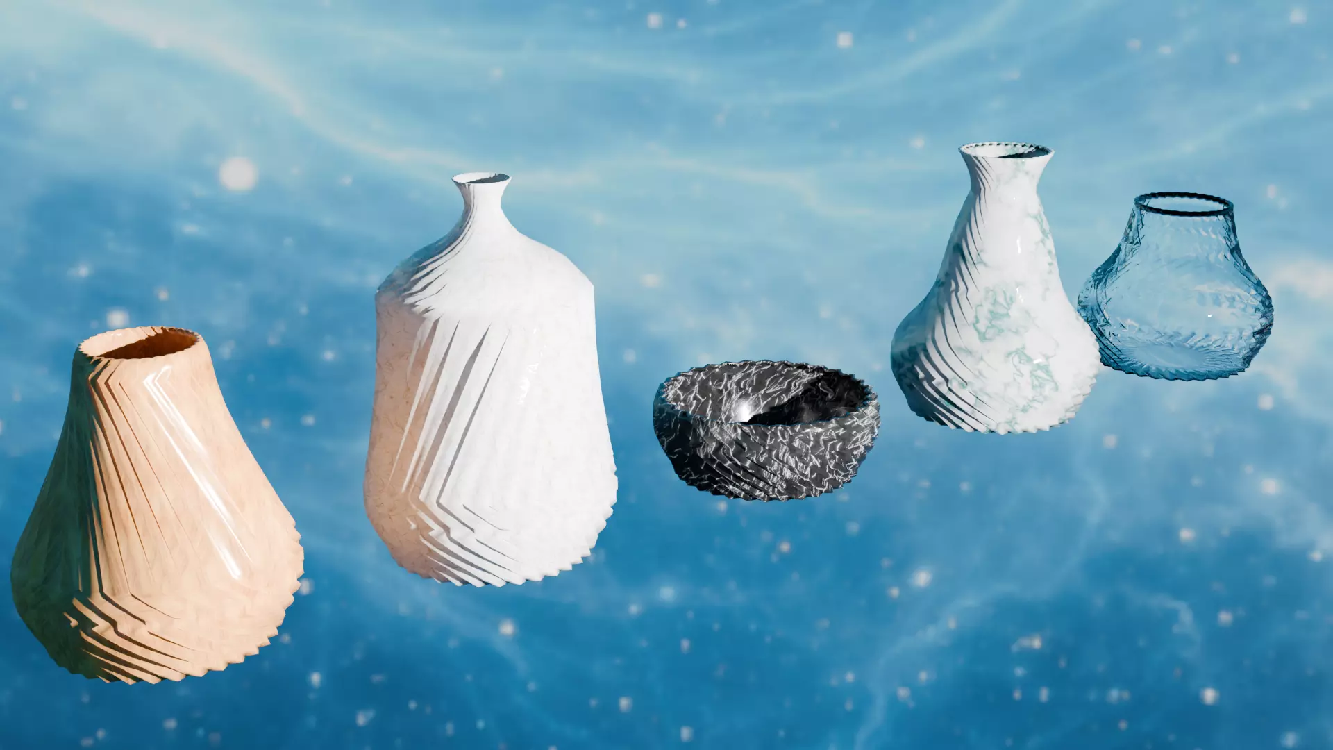 High-Quality 3D Vase Collection 3D Model Low-poly 3D model