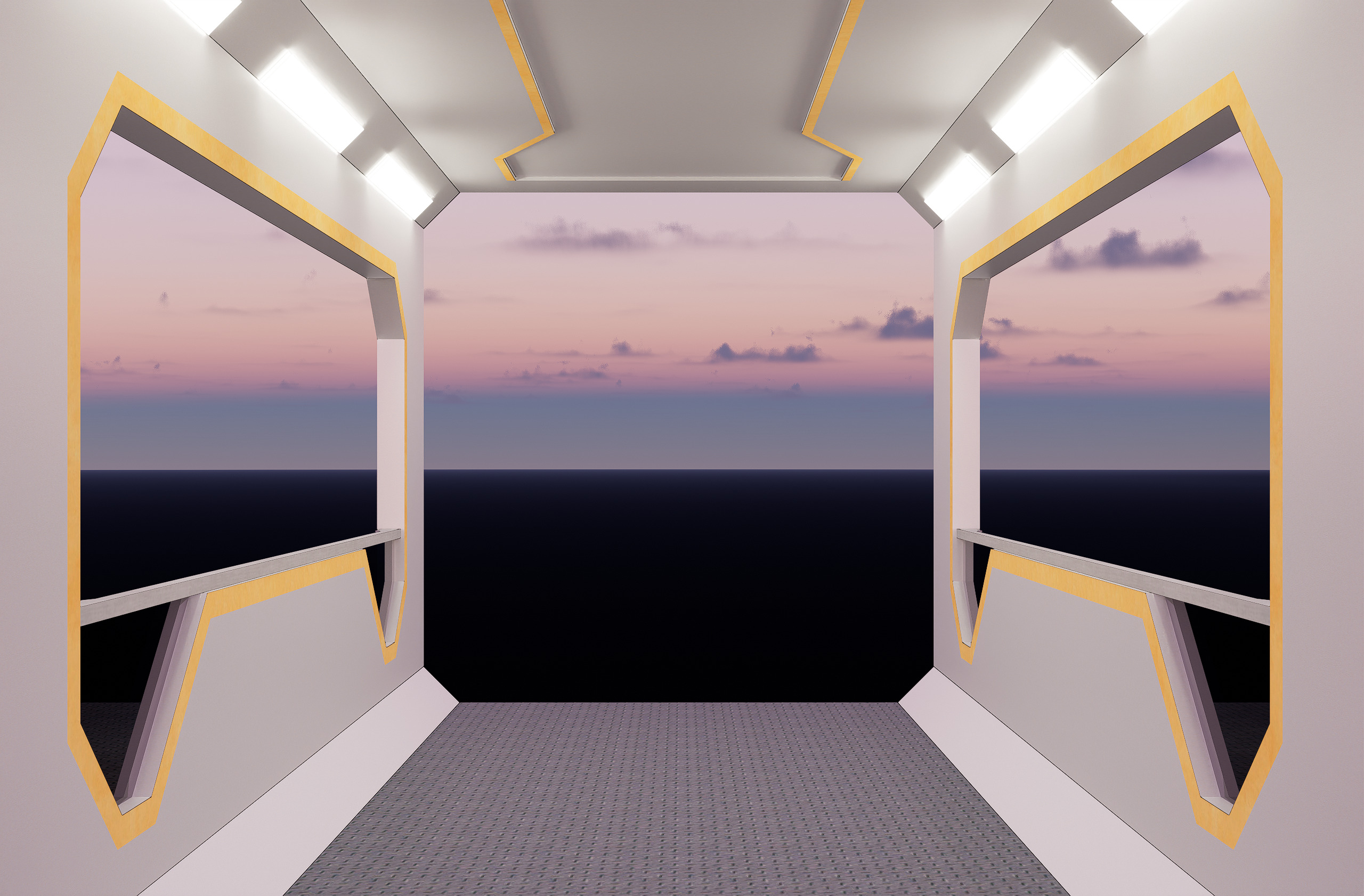 Sci-fi Modular Elevated Walkway Bridge 3D model_5