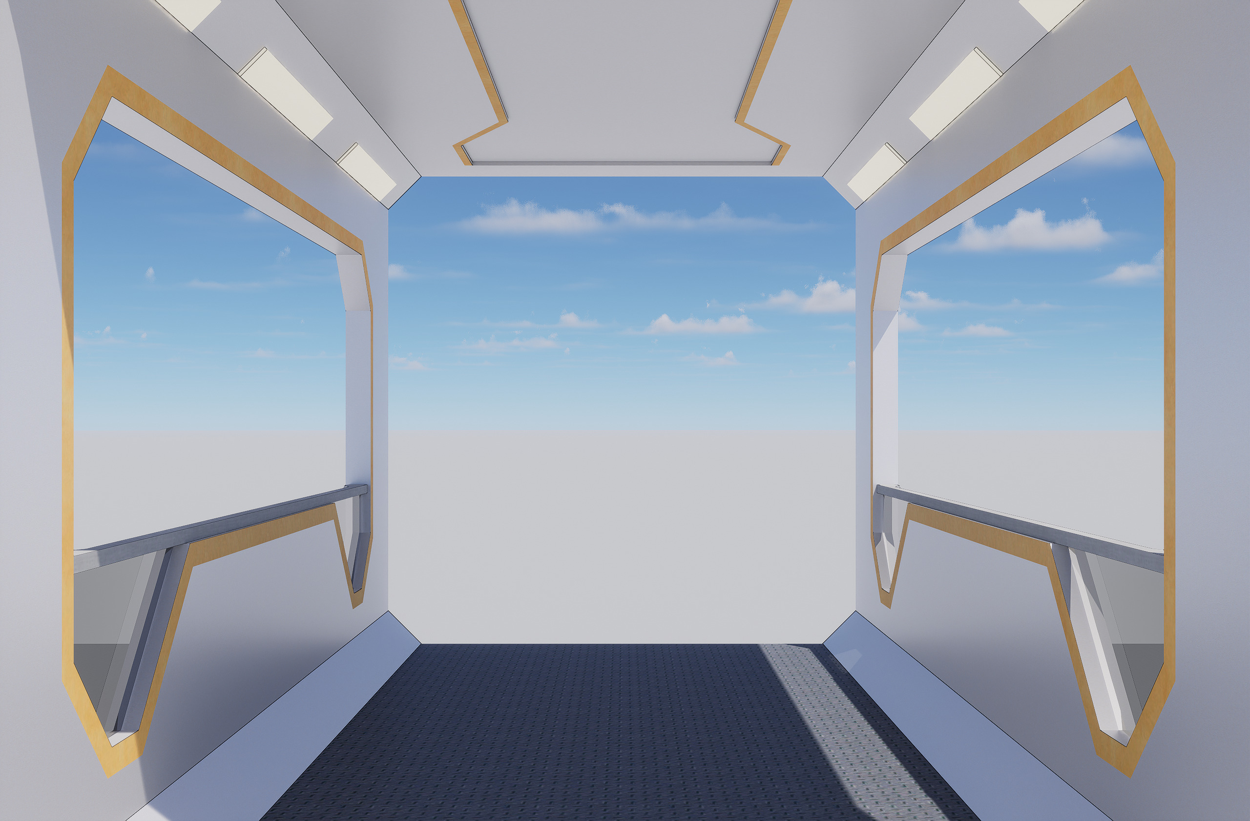 Sci-fi Modular Elevated Walkway Bridge 3D model_4