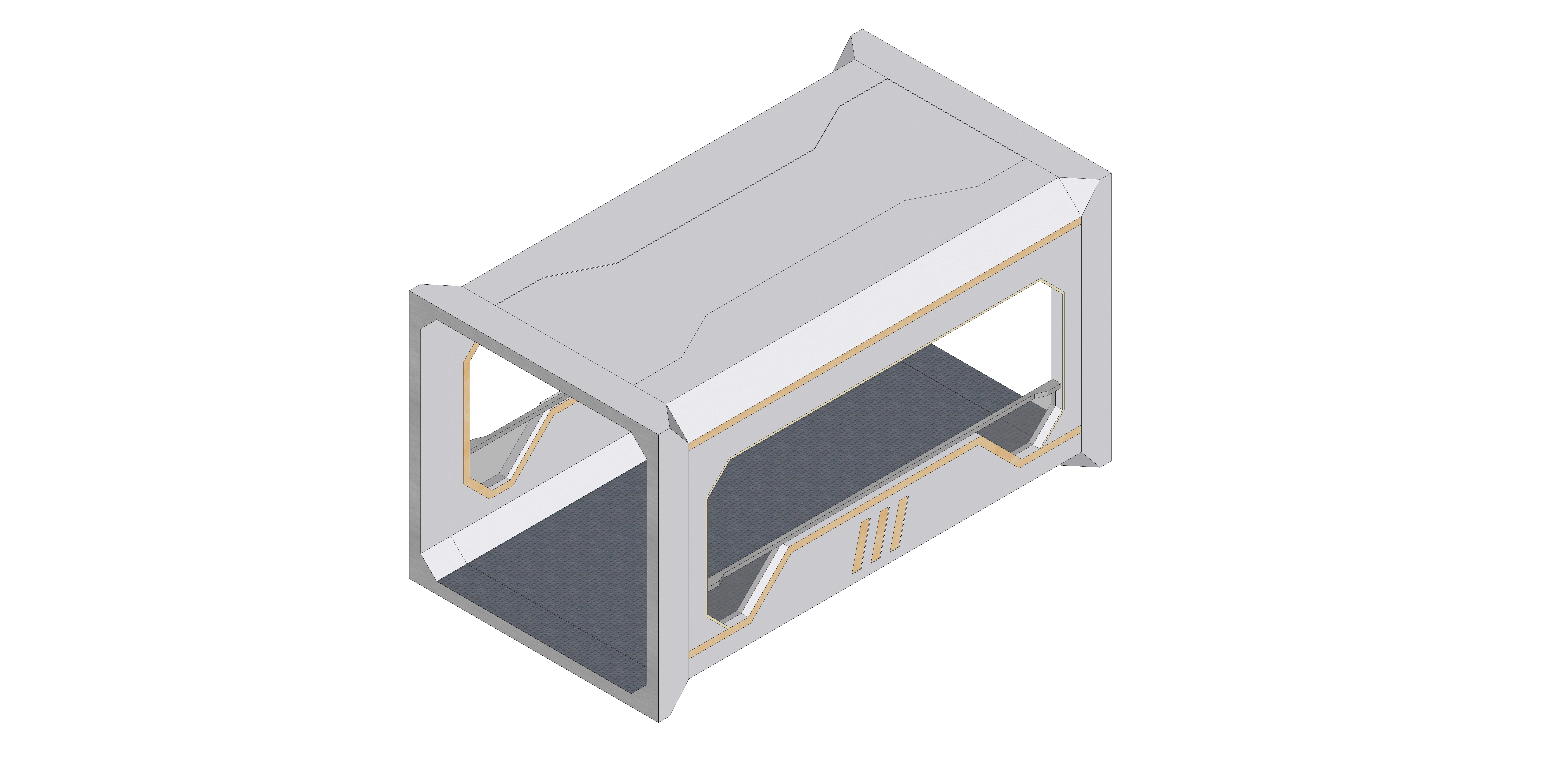 Sci-fi Modular Elevated Walkway Bridge 3D model_13