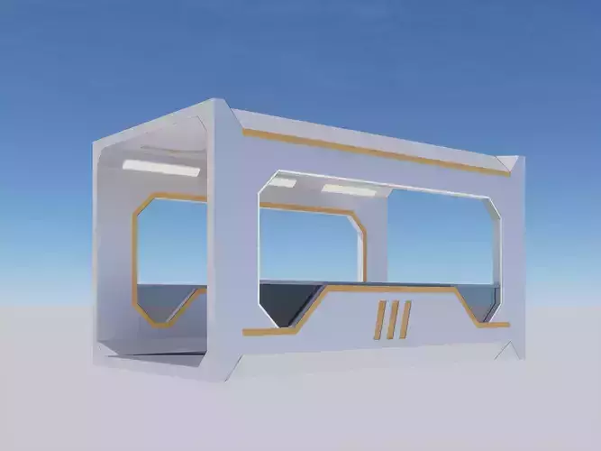 Sci-fi Modular Elevated Walkway Bridge 3D model