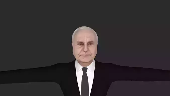 Helmut Kohl Hyper Realistic Full Body Fully Rigged 3D Character