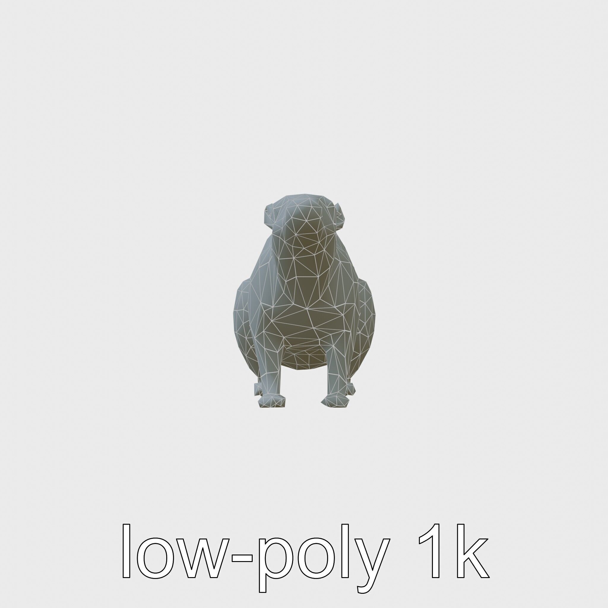 Serene Aardvark Model Evoking Tranquility Low-poly 3D model_10