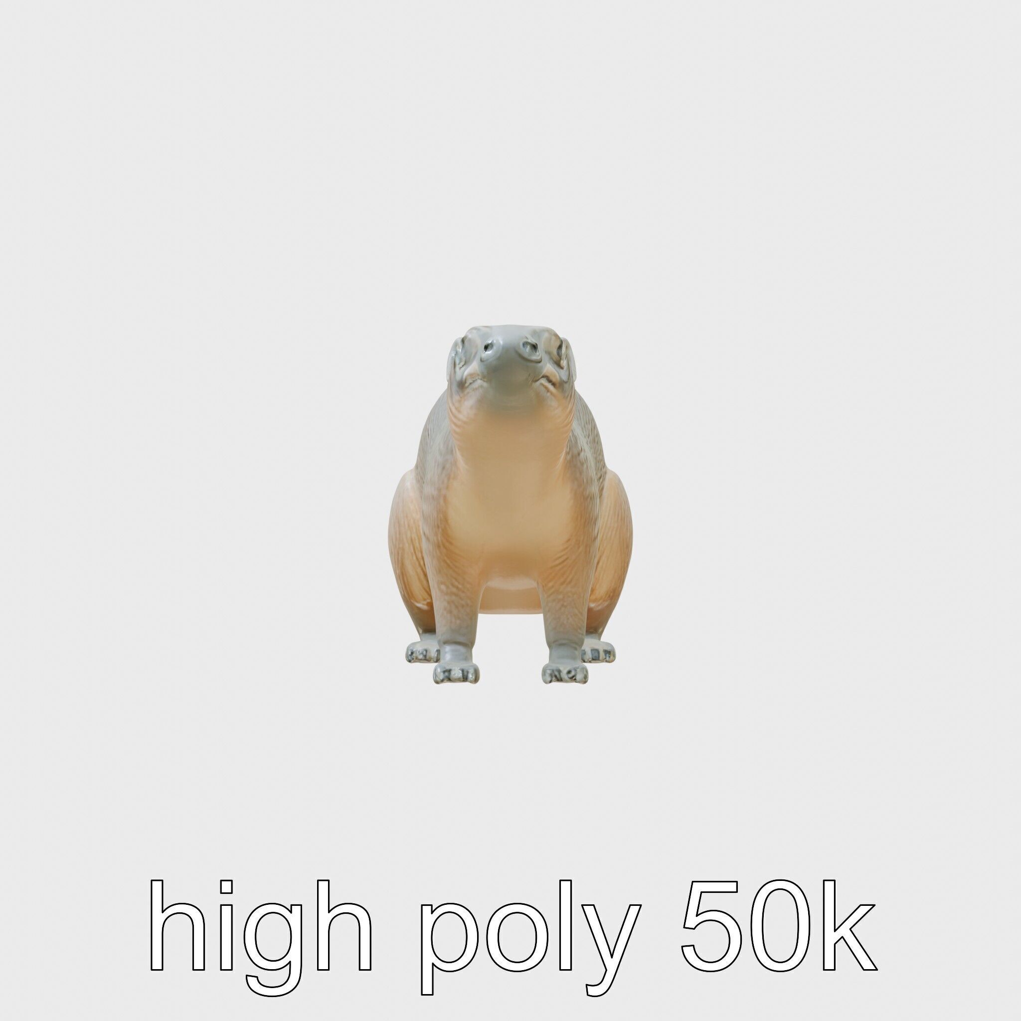 Serene Aardvark Model Evoking Tranquility Low-poly 3D model_5