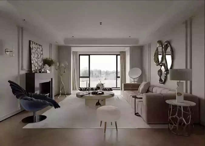 The living room and its ornaments 3D model