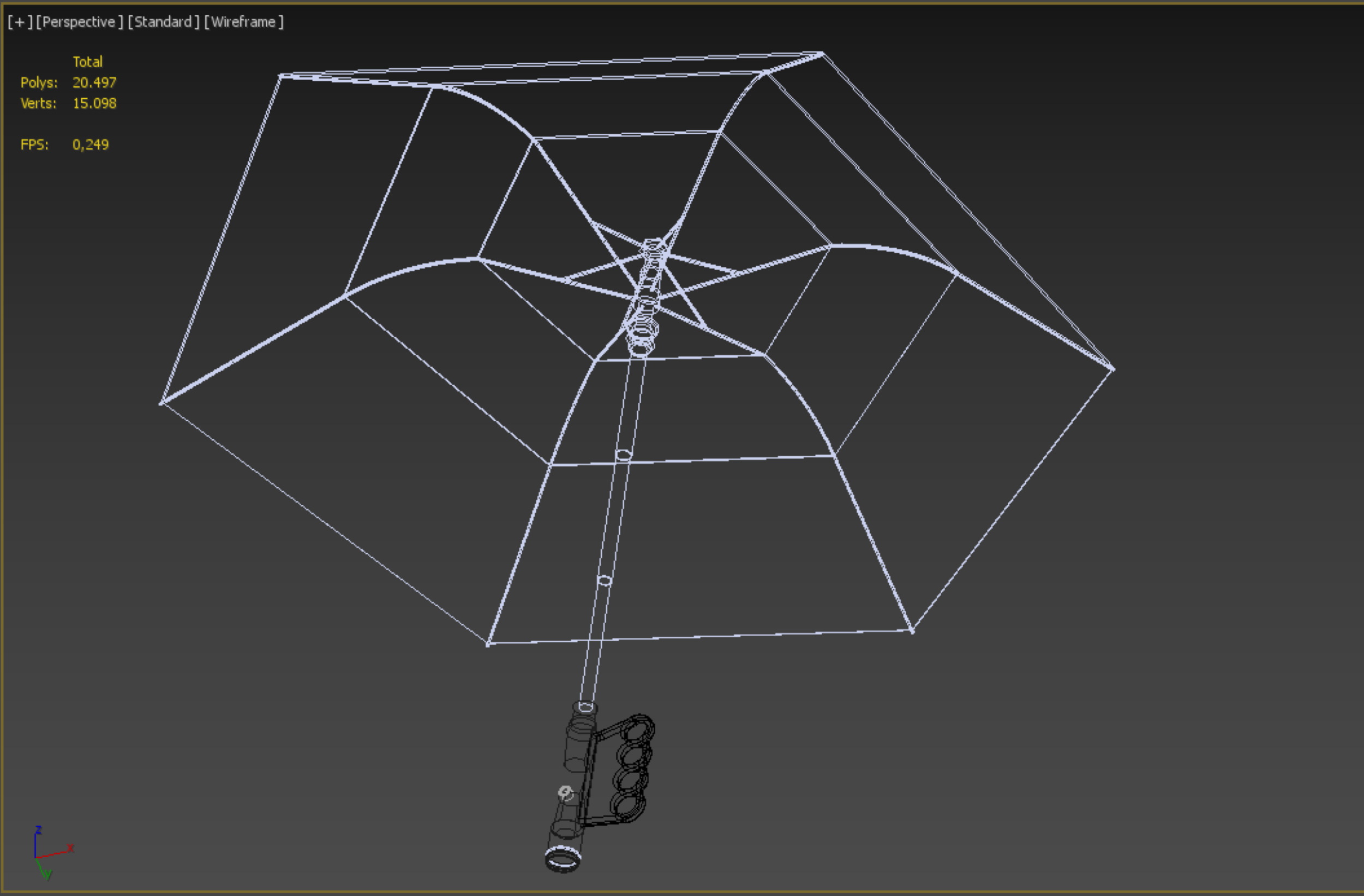 FLASHLIGHT ERGO UMBRELLA SAFE FINGERHOLE GRIP TEXTING RAIN TORCH 3D model_30