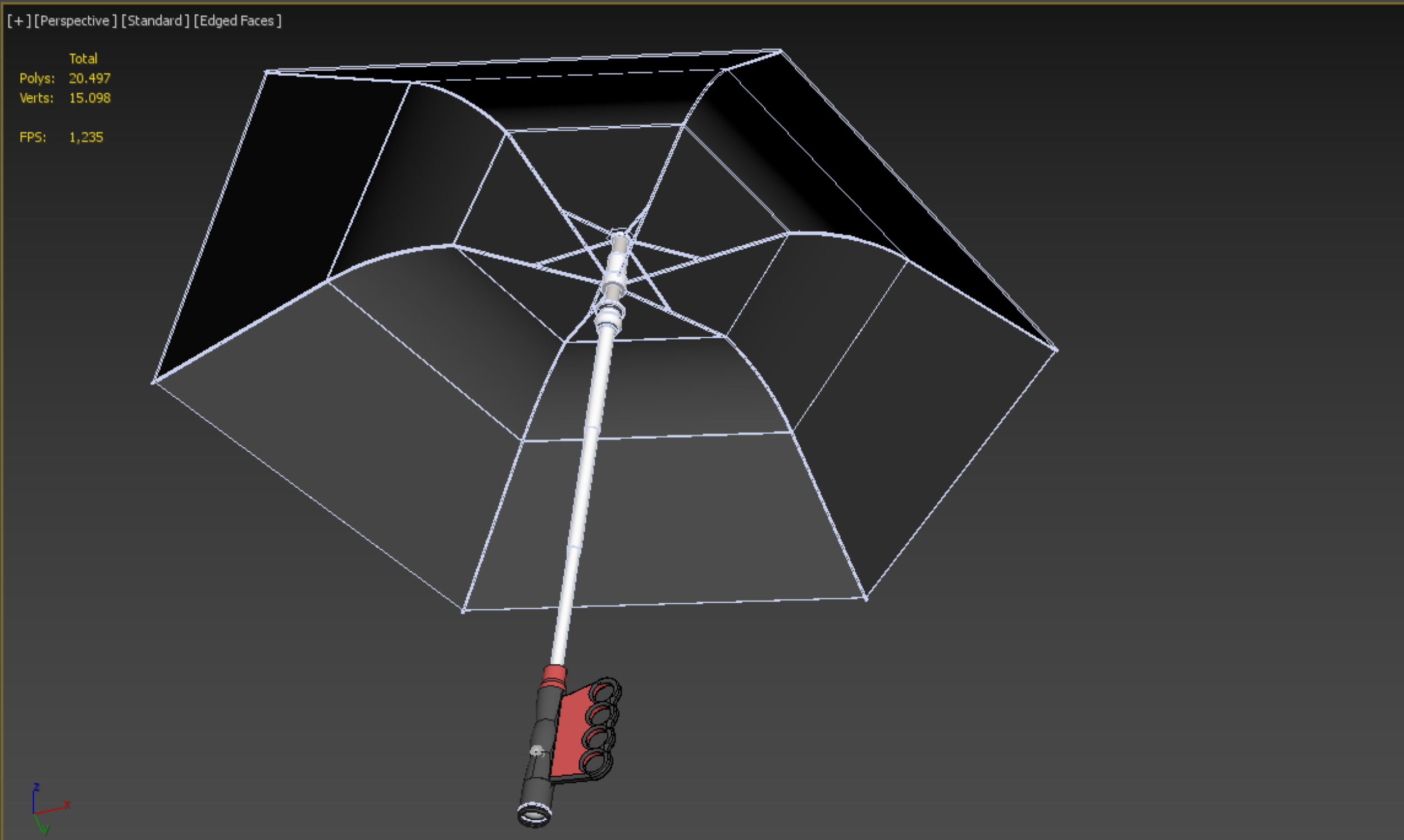 FLASHLIGHT ERGO UMBRELLA SAFE FINGERHOLE GRIP TEXTING RAIN TORCH 3D model_33