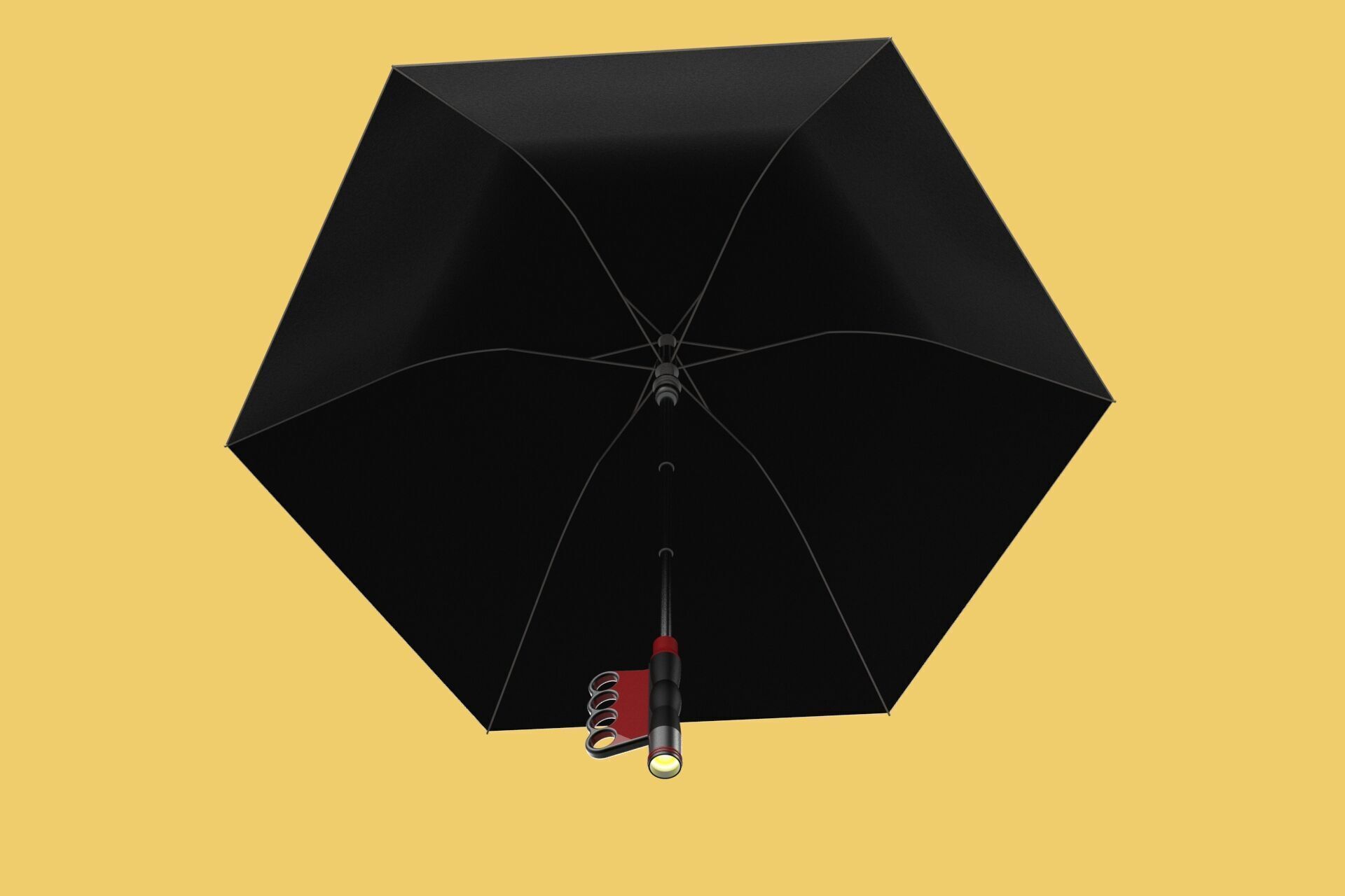 FLASHLIGHT ERGO UMBRELLA SAFE FINGERHOLE GRIP TEXTING RAIN TORCH 3D model_20