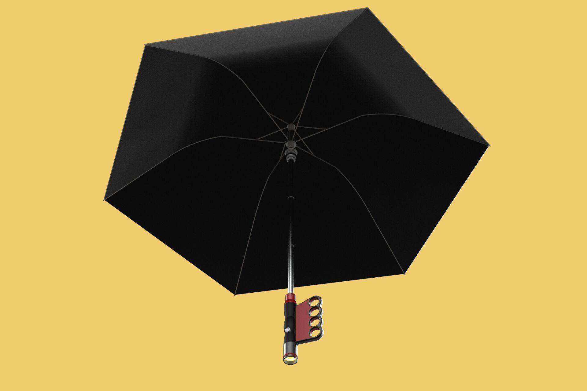 FLASHLIGHT ERGO UMBRELLA SAFE FINGERHOLE GRIP TEXTING RAIN TORCH 3D model_18