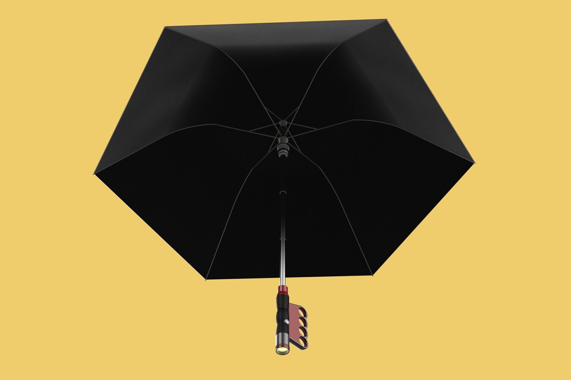 FLASHLIGHT ERGO UMBRELLA SAFE FINGERHOLE GRIP TEXTING RAIN TORCH 3D model_17