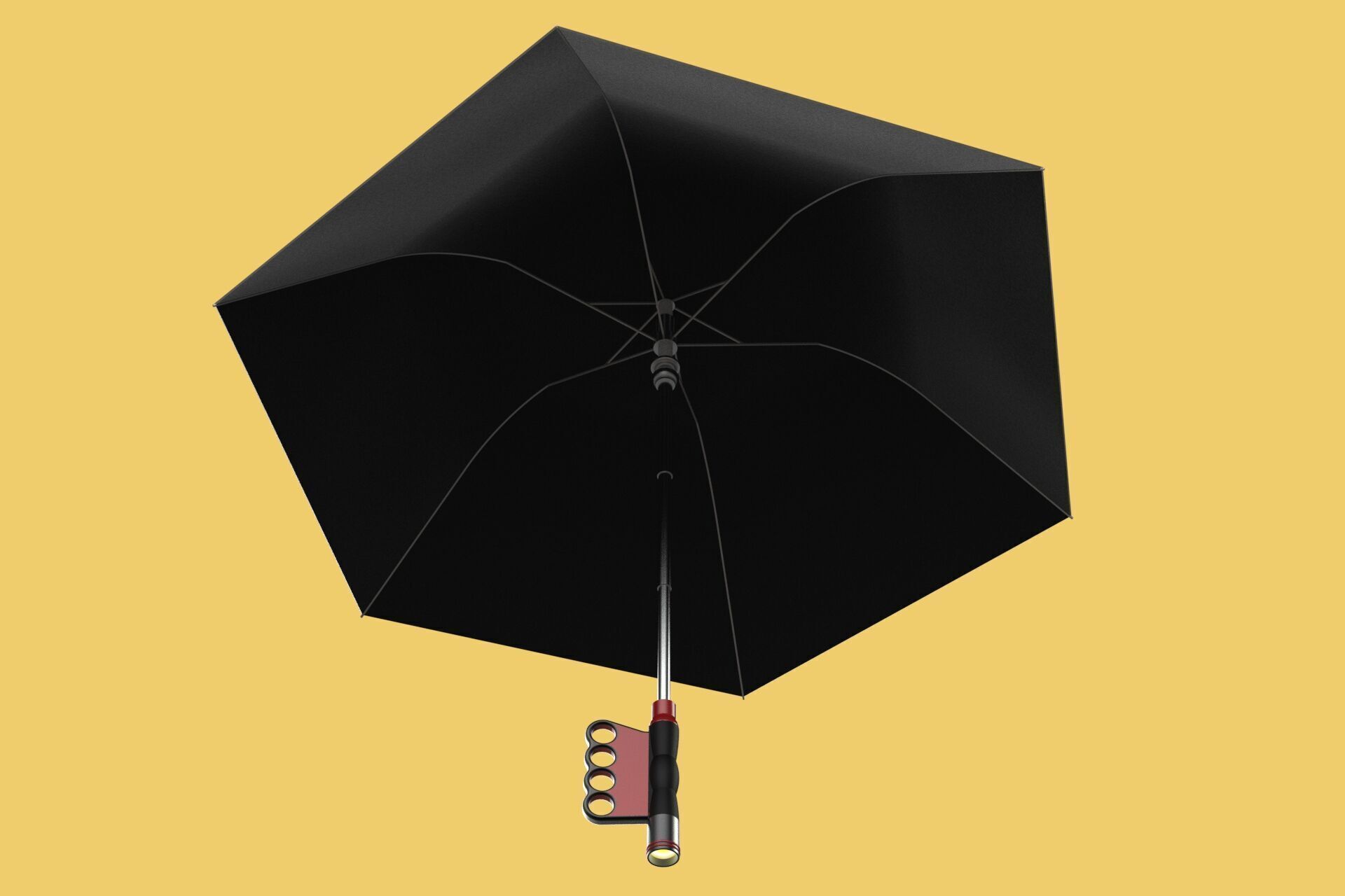 FLASHLIGHT ERGO UMBRELLA SAFE FINGERHOLE GRIP TEXTING RAIN TORCH 3D model_5