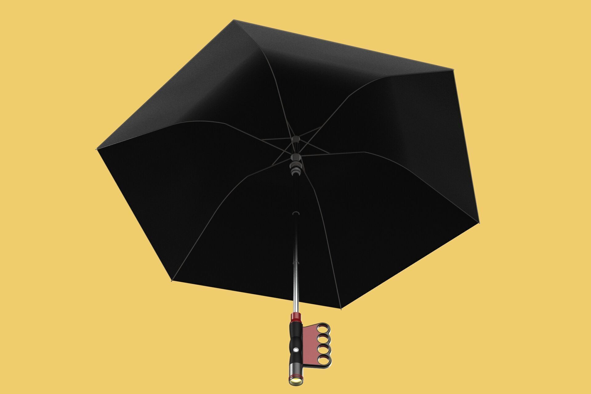 FLASHLIGHT ERGO UMBRELLA SAFE FINGERHOLE GRIP TEXTING RAIN TORCH 3D model_29