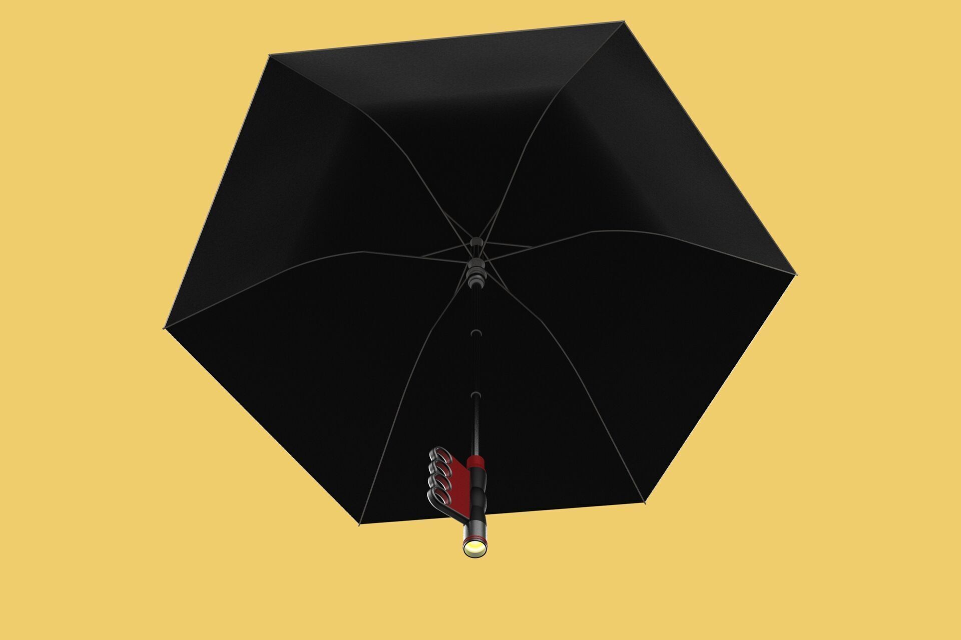 FLASHLIGHT ERGO UMBRELLA SAFE FINGERHOLE GRIP TEXTING RAIN TORCH 3D model_19