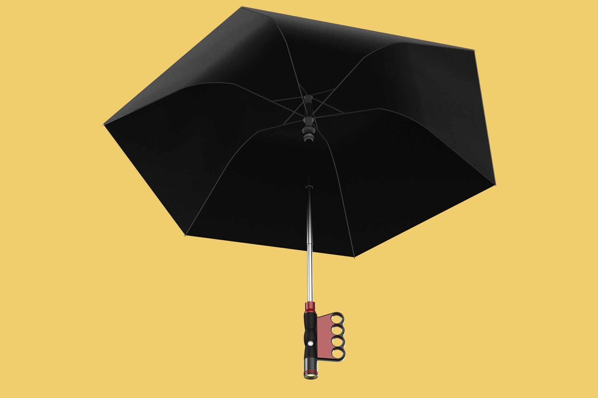 FLASHLIGHT ERGO UMBRELLA SAFE FINGERHOLE GRIP TEXTING RAIN TORCH 3D model_13