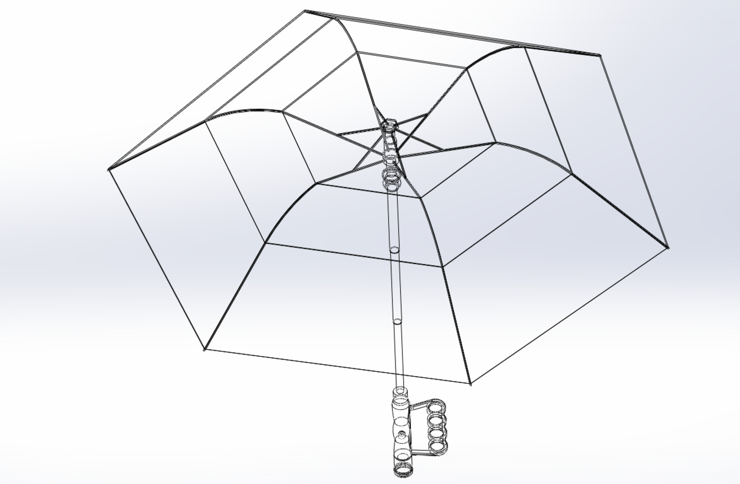 FLASHLIGHT ERGO UMBRELLA SAFE FINGERHOLE GRIP TEXTING RAIN TORCH 3D model_32