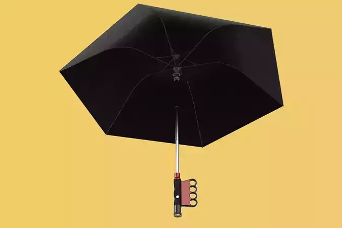 FLASHLIGHT ERGO UMBRELLA SAFE FINGERHOLE GRIP TEXTING RAIN TORCH 3D model