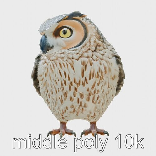 Moonlit Owl Sentinel 3D Model Low-poly 3D model