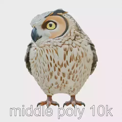 Moonlit Owl Sentinel 3D Model