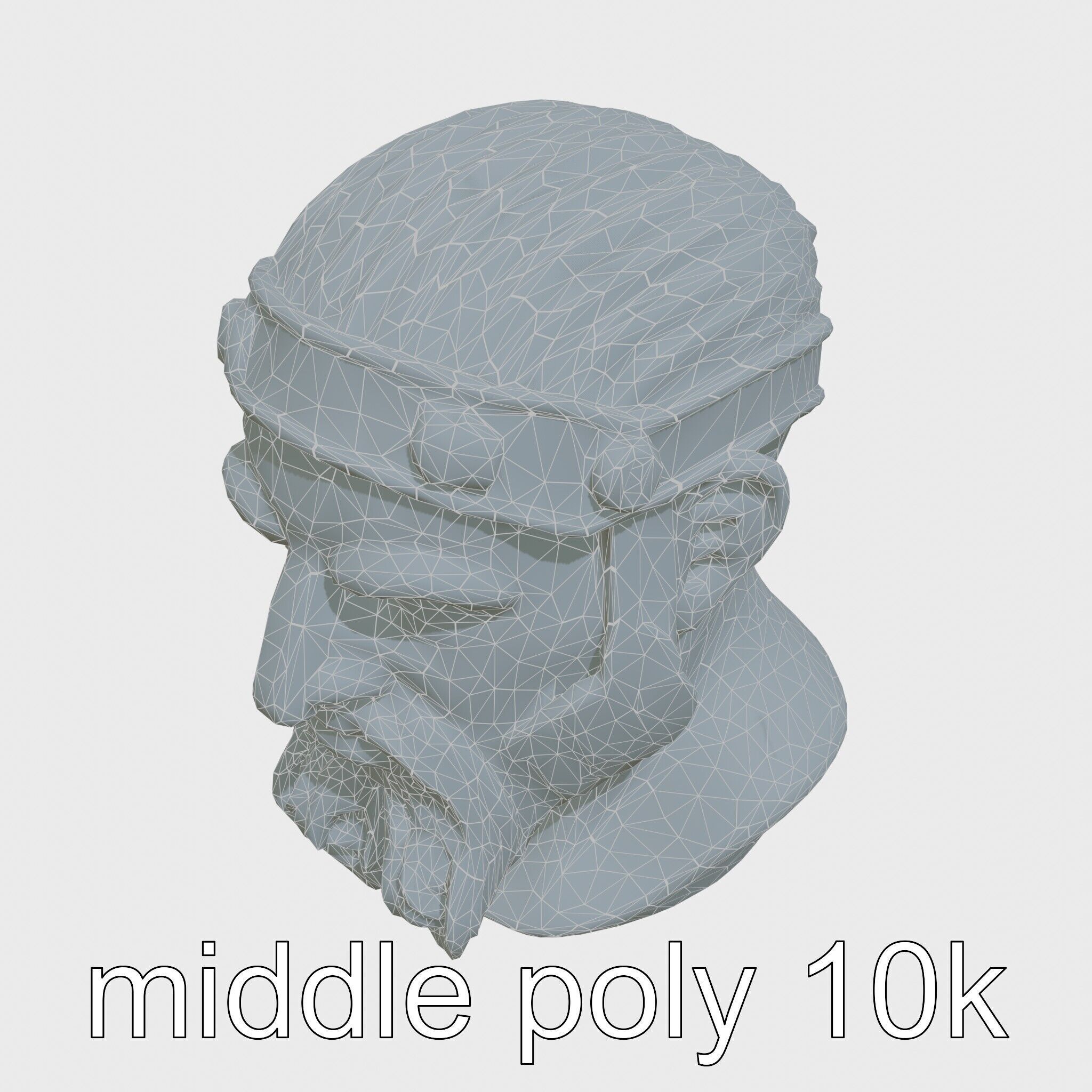 Ancient Warrior Bust Sculpture Low-poly 3D model_24