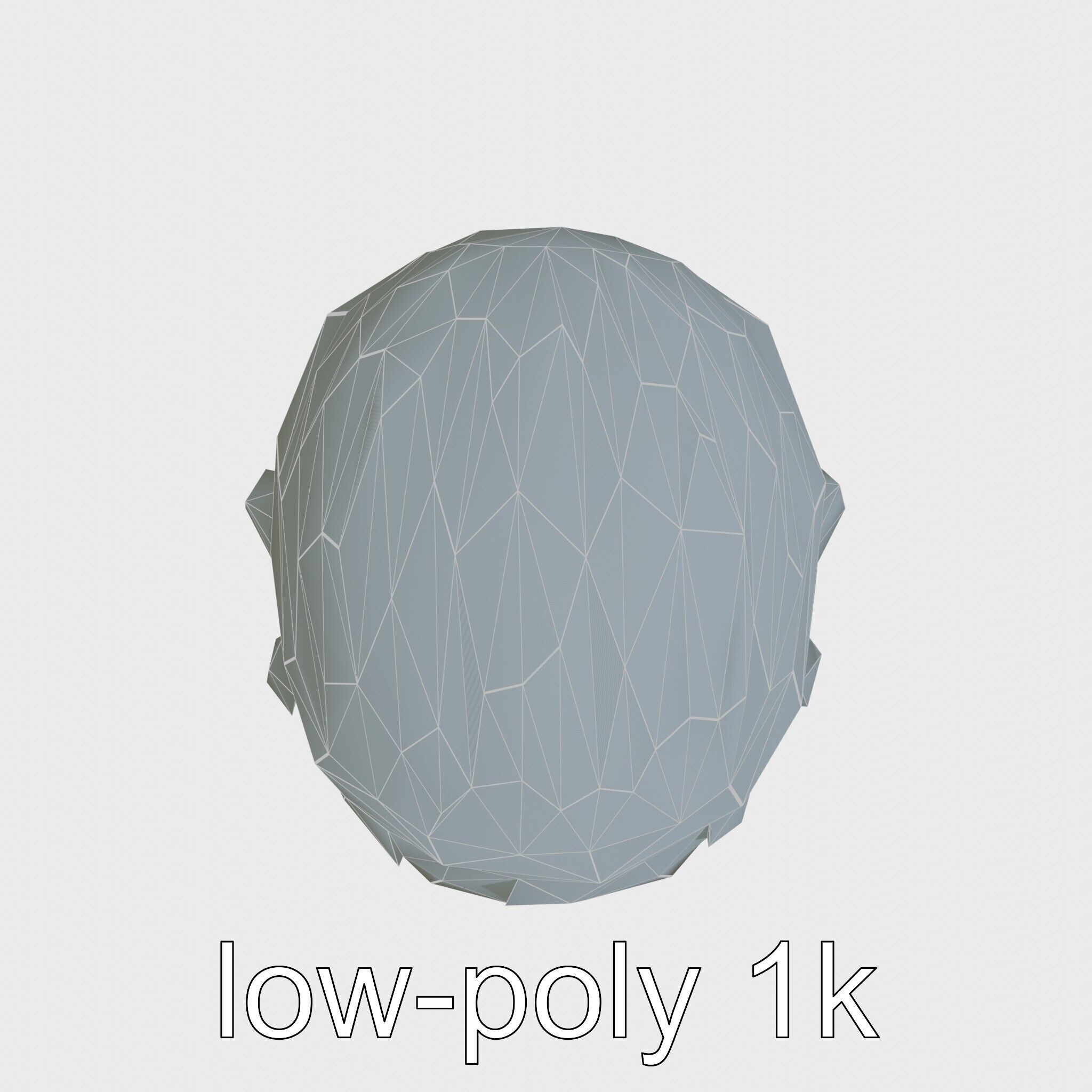 Ancient Warrior Bust Sculpture Low-poly 3D model_21