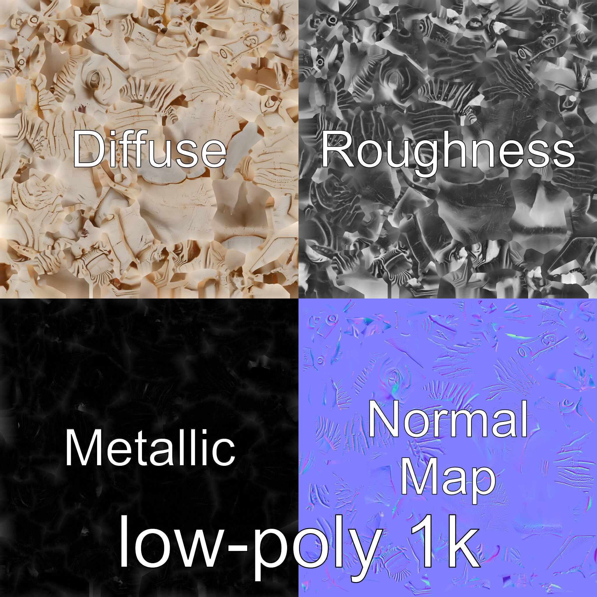 Ancient Warrior Bust Sculpture Low-poly 3D model_4