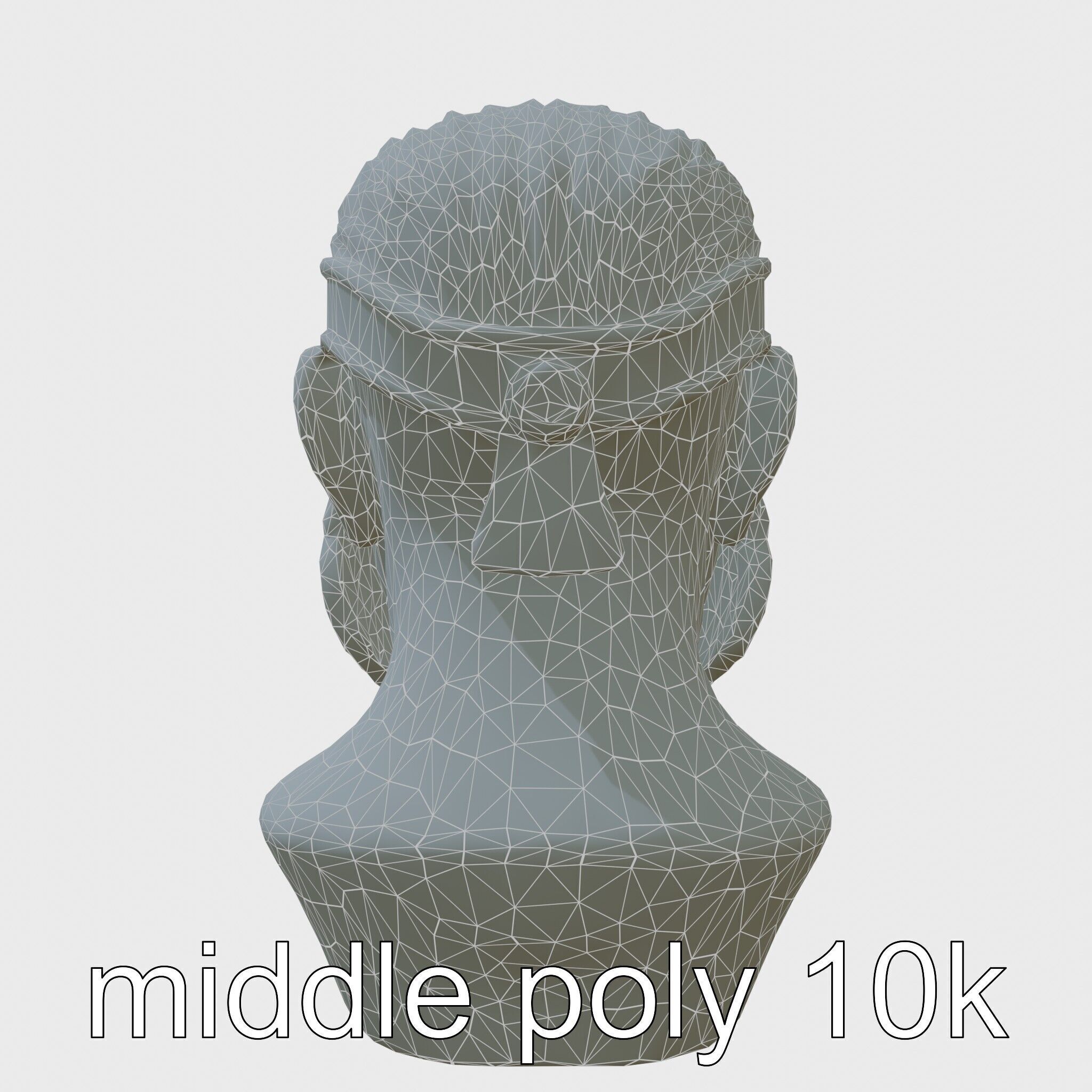 Ancient Warrior Bust Sculpture Low-poly 3D model_9