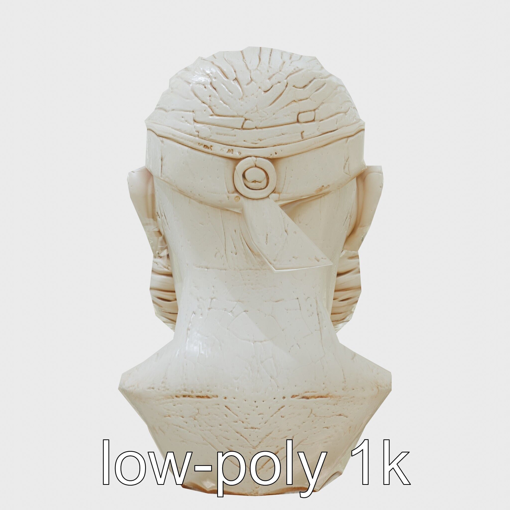 Ancient Warrior Bust Sculpture Low-poly 3D model_7