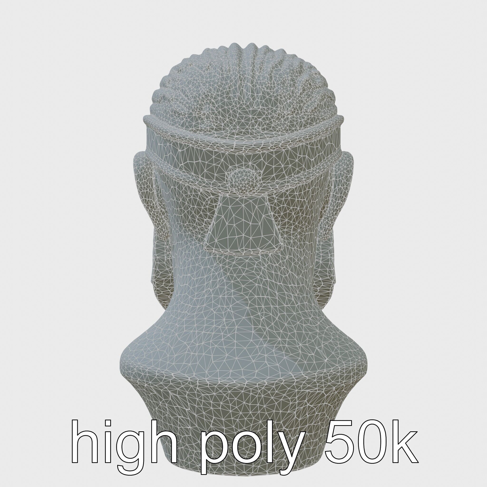 Ancient Warrior Bust Sculpture Low-poly 3D model_8
