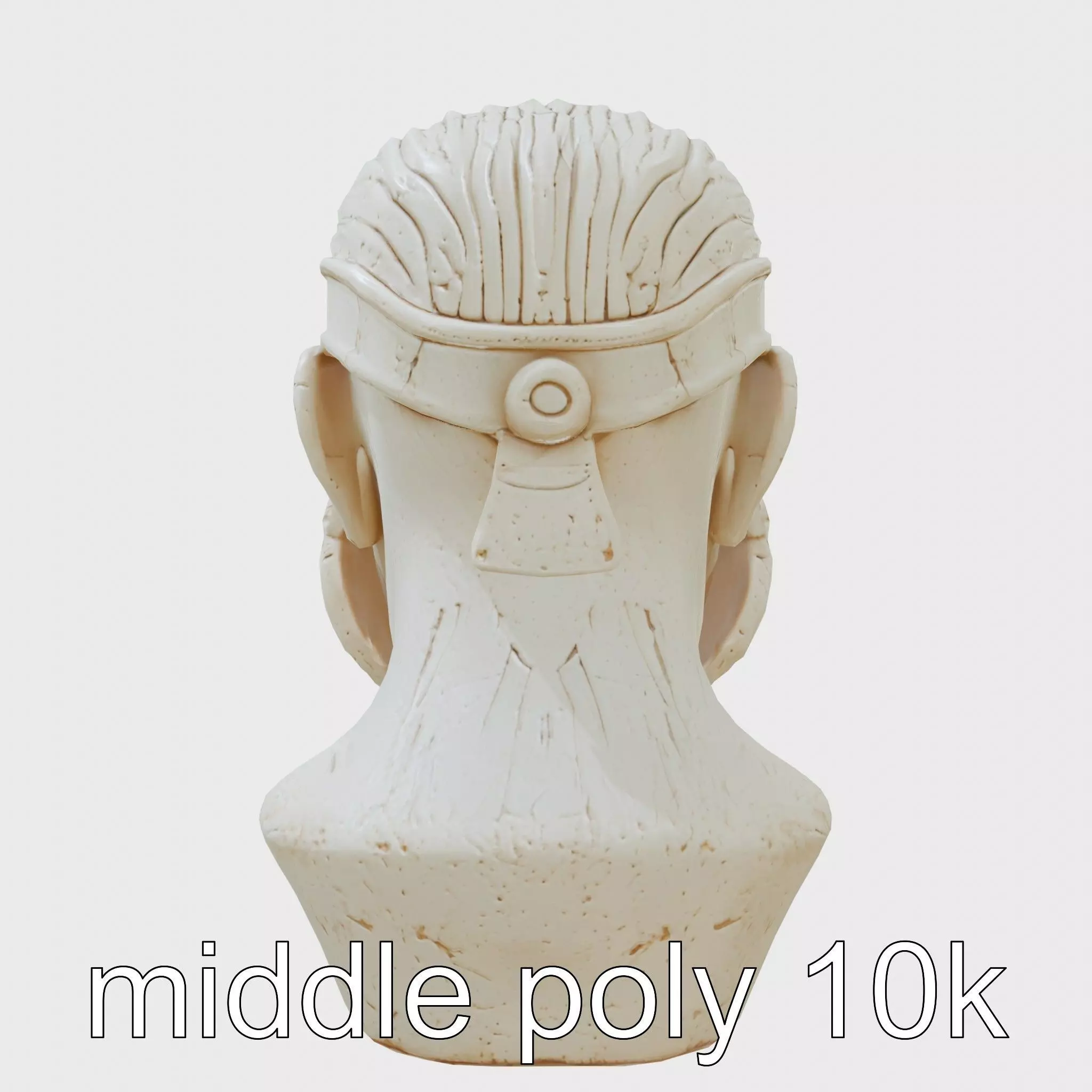 Ancient Warrior Bust Sculpture Low-poly 3D model_0