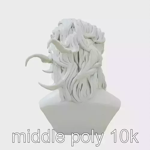 Oceanic Siren Bust with Flowing Hair Sculpture
