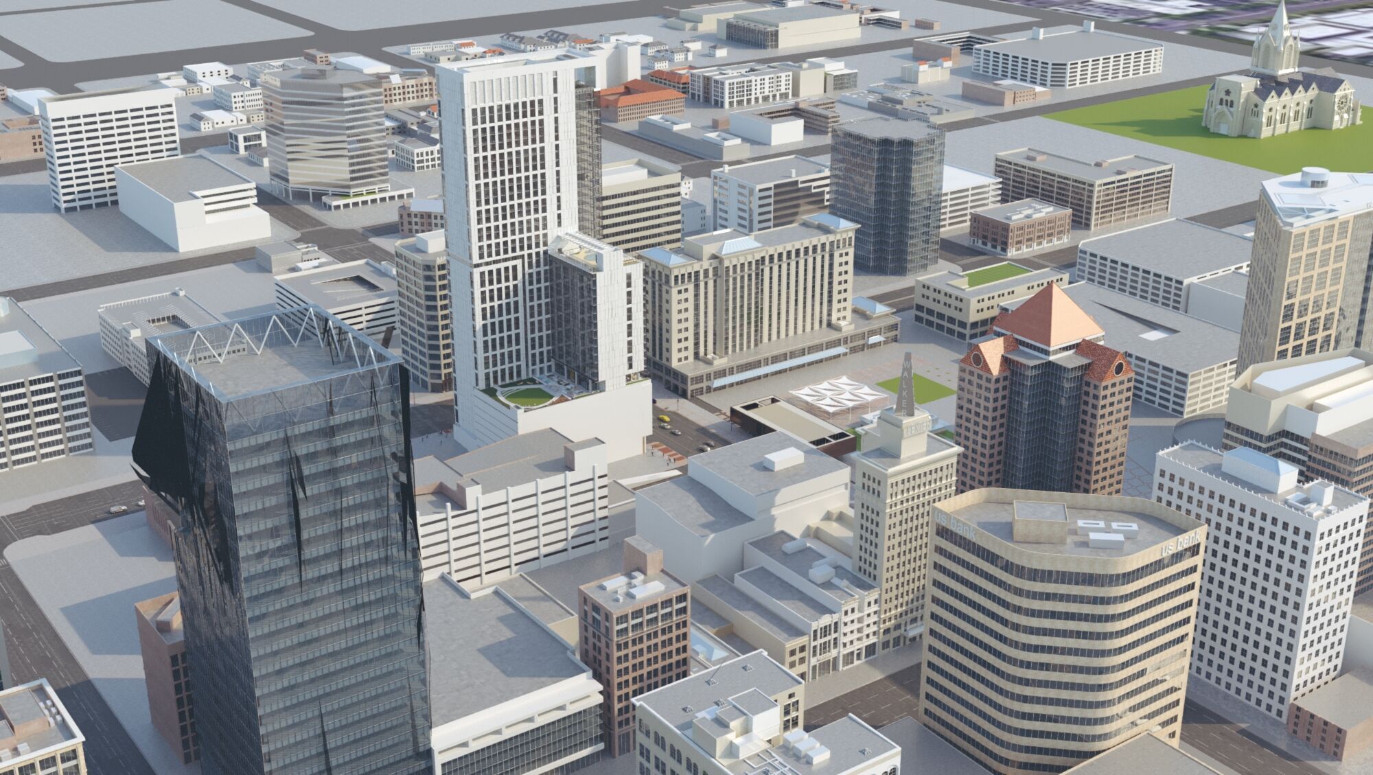 Salt Lake City  America USA Street 3D model_2