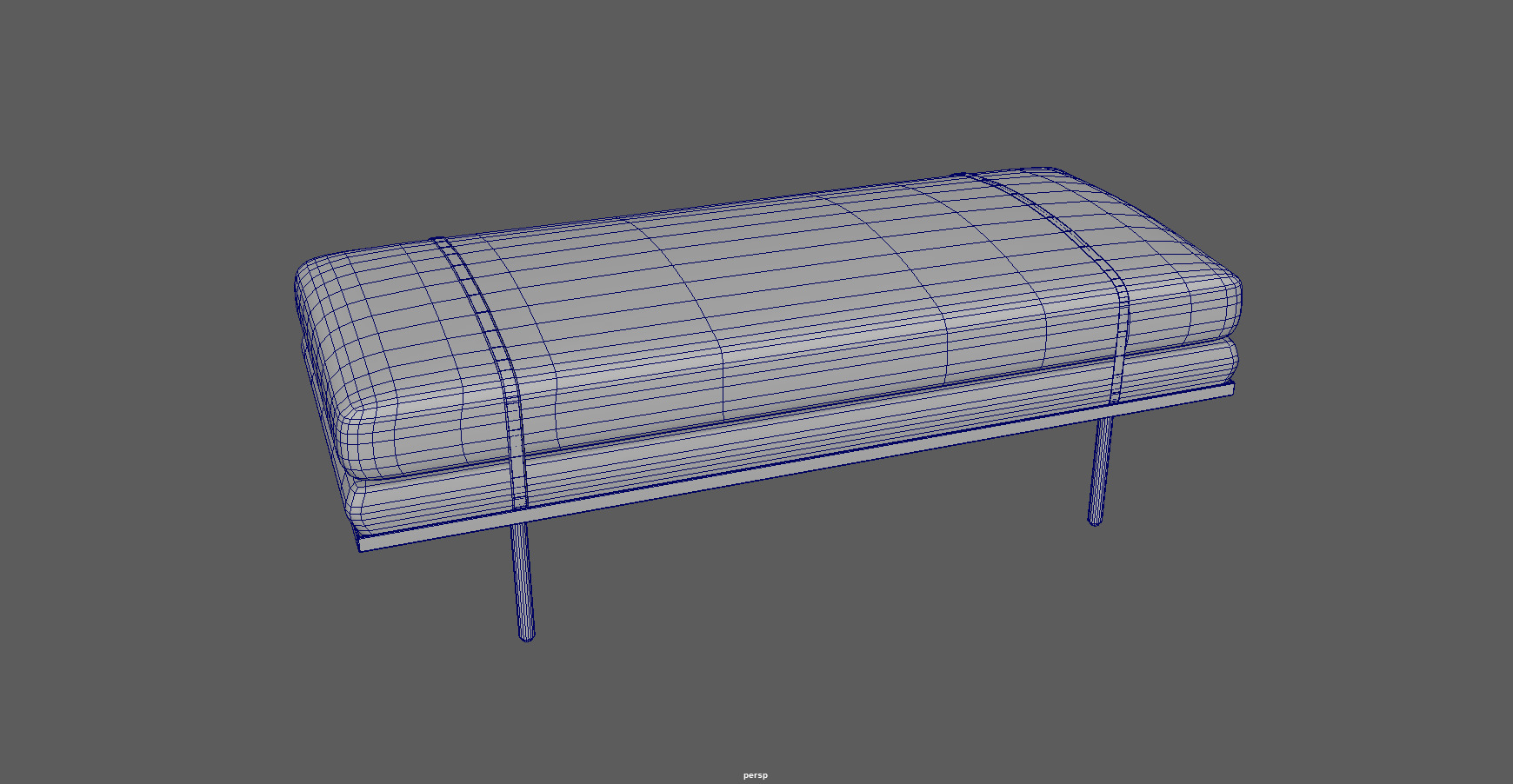Modern Upholstered Bench 3d Model Low-poly 3D model_10