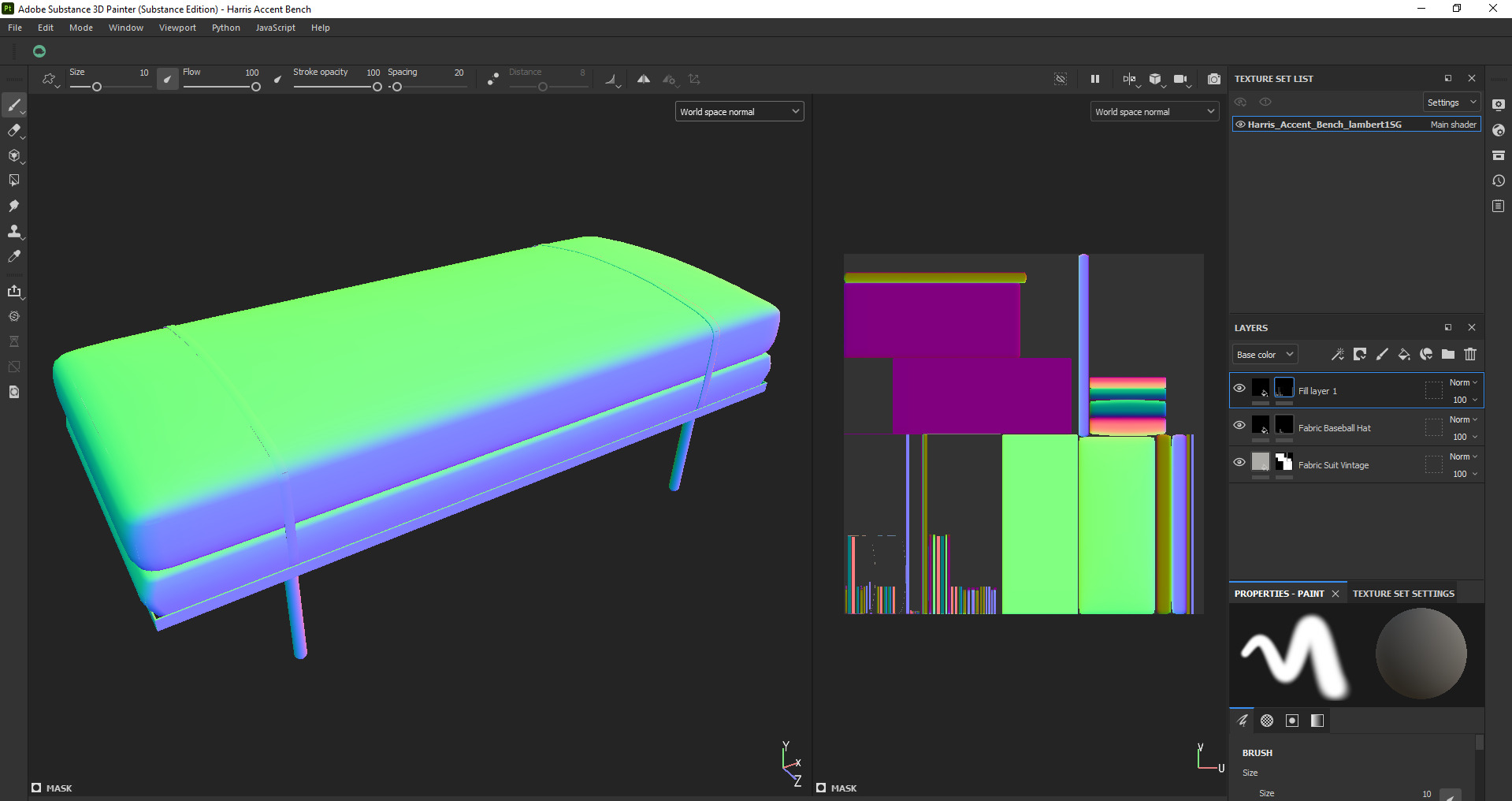 Modern Upholstered Bench 3d Model Low-poly 3D model_29