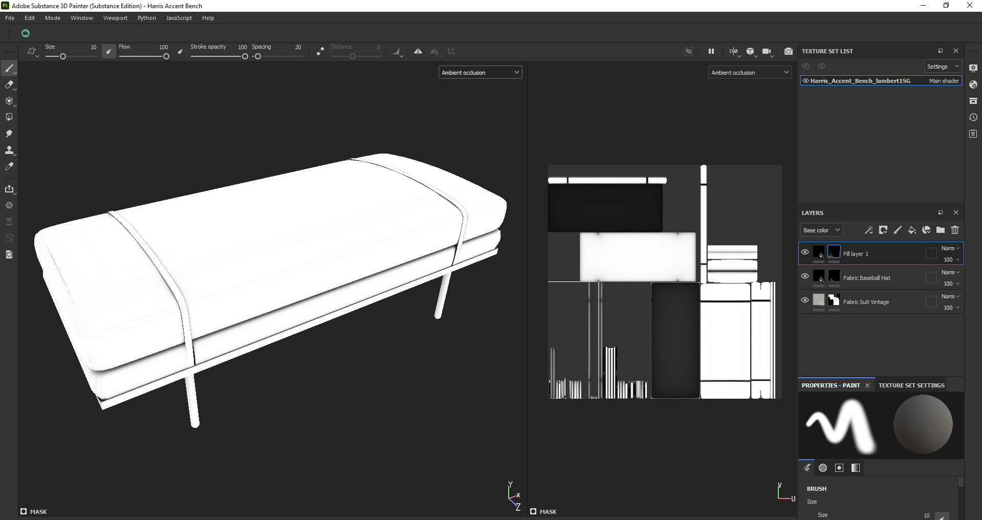 Modern Upholstered Bench 3d Model Low-poly 3D model_27