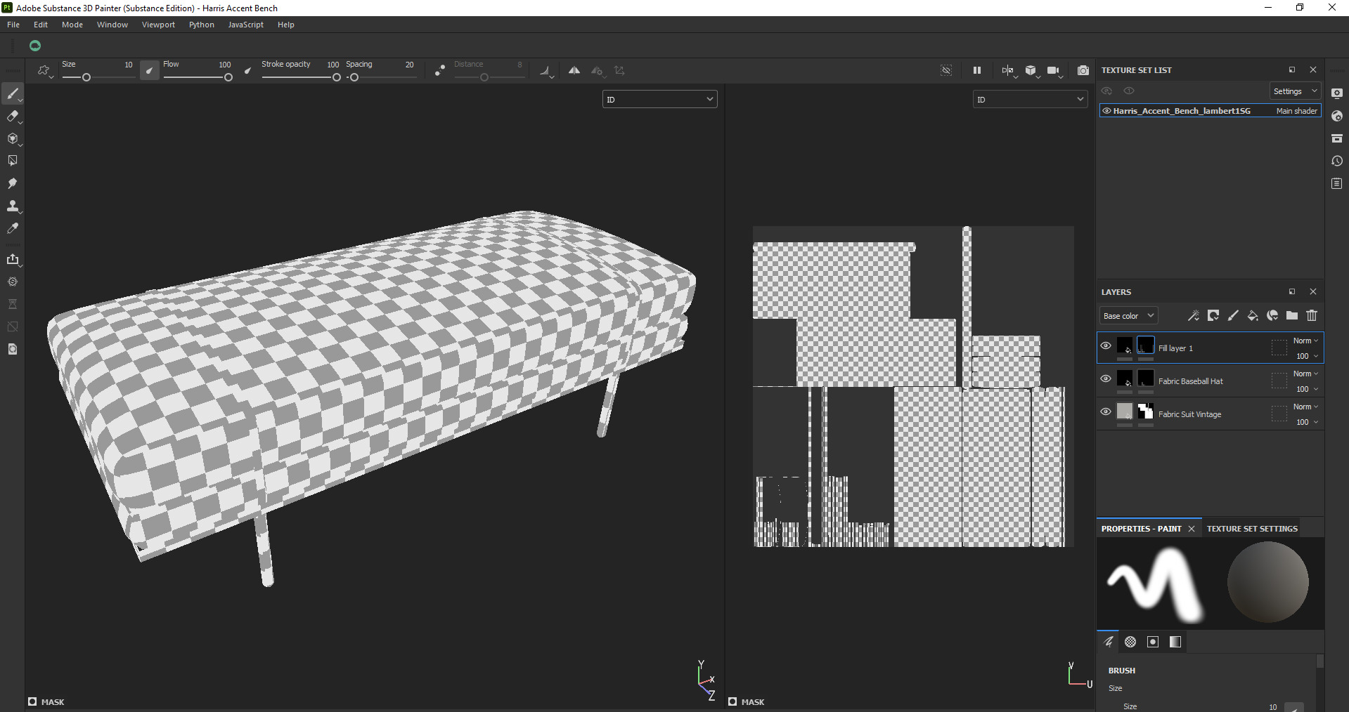 Modern Upholstered Bench 3d Model Low-poly 3D model_28