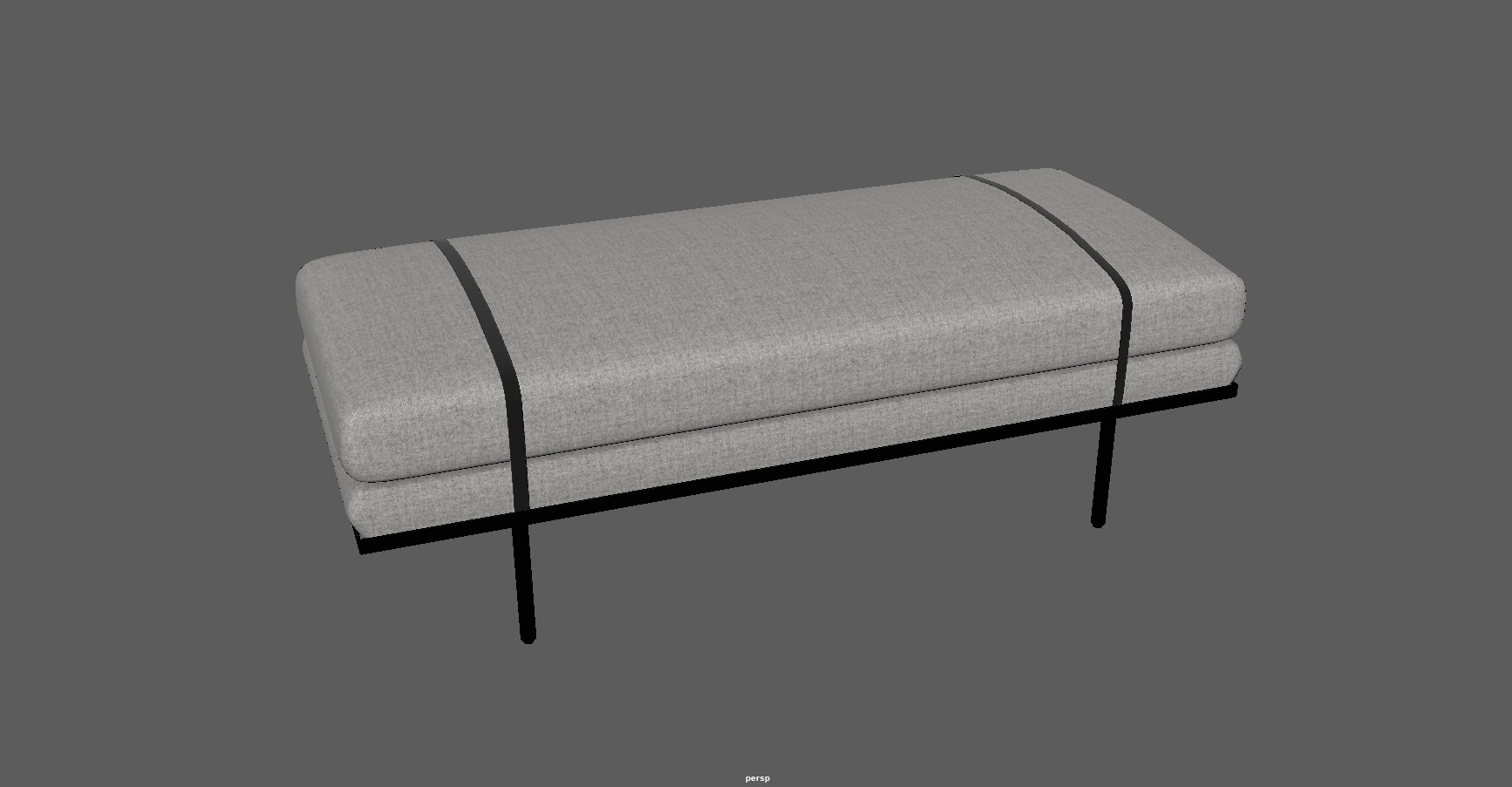 Modern Upholstered Bench 3d Model Low-poly 3D model_7